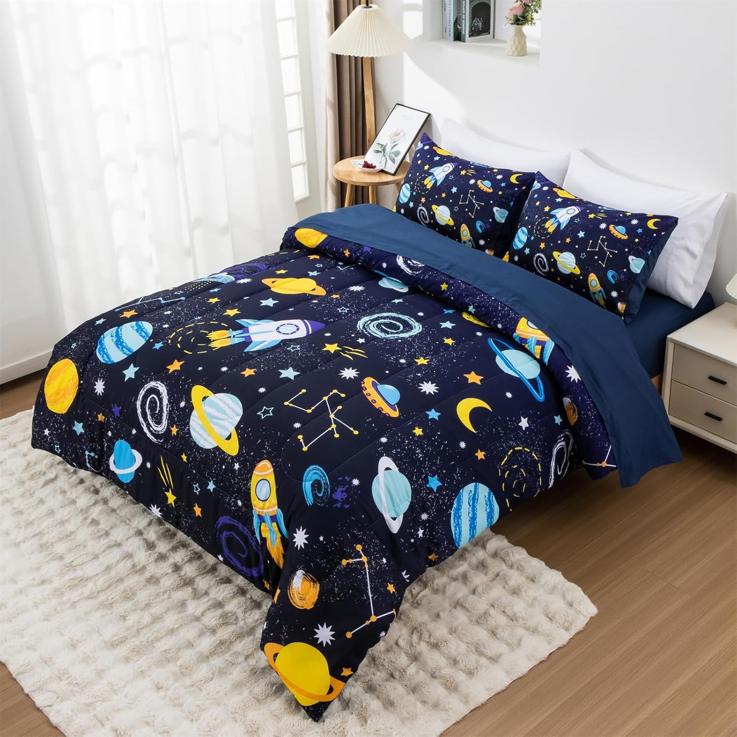 Aimuan Rocket Comforter Twin Set for Kids