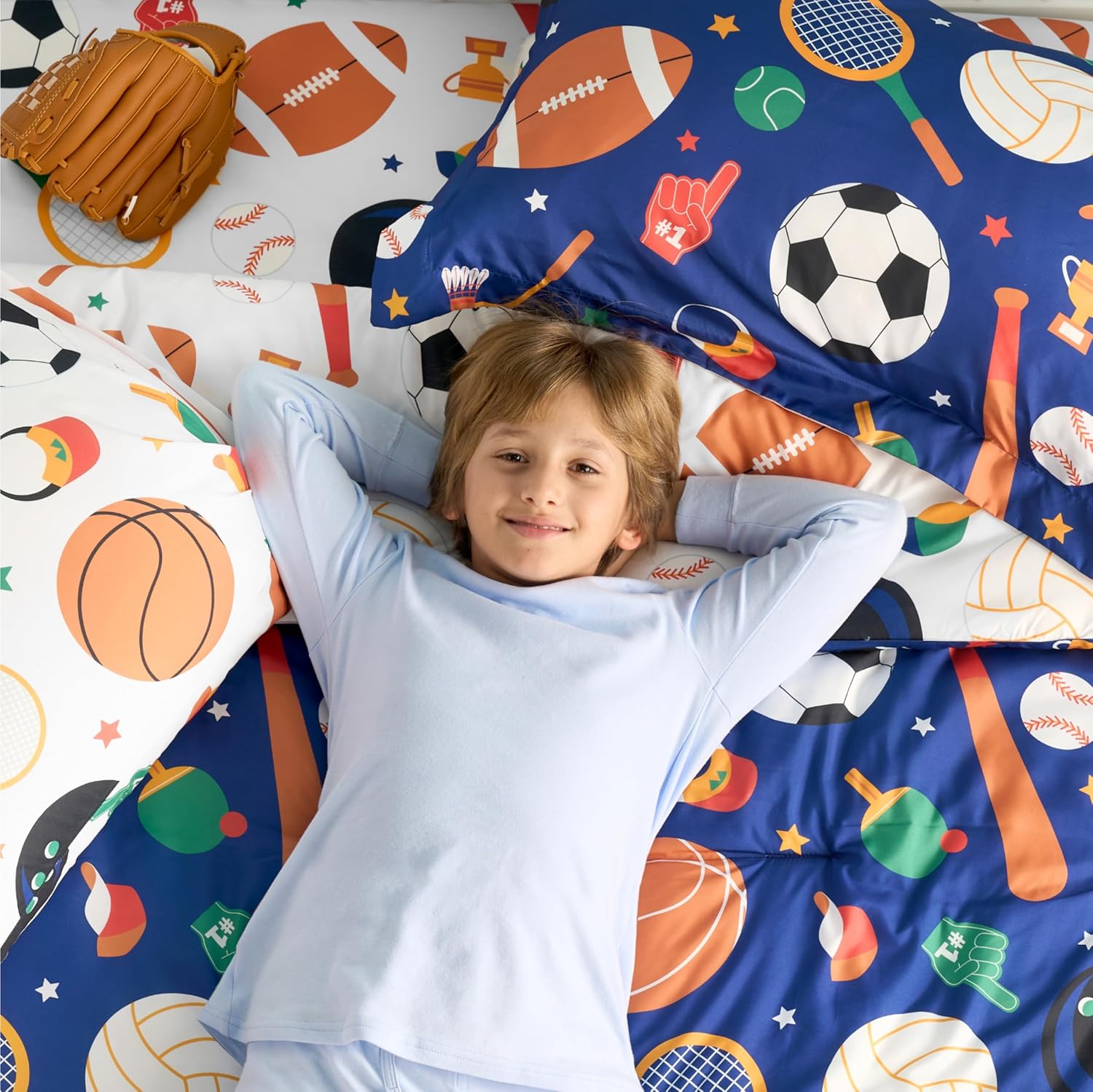 Joiedomi Kid Twin Comforter Set 5 Piece Bedding