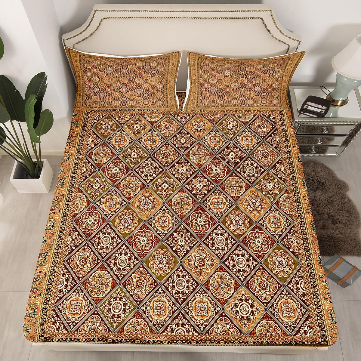 Feelyou Boho Paisley Sheet Set Twin Size Kids