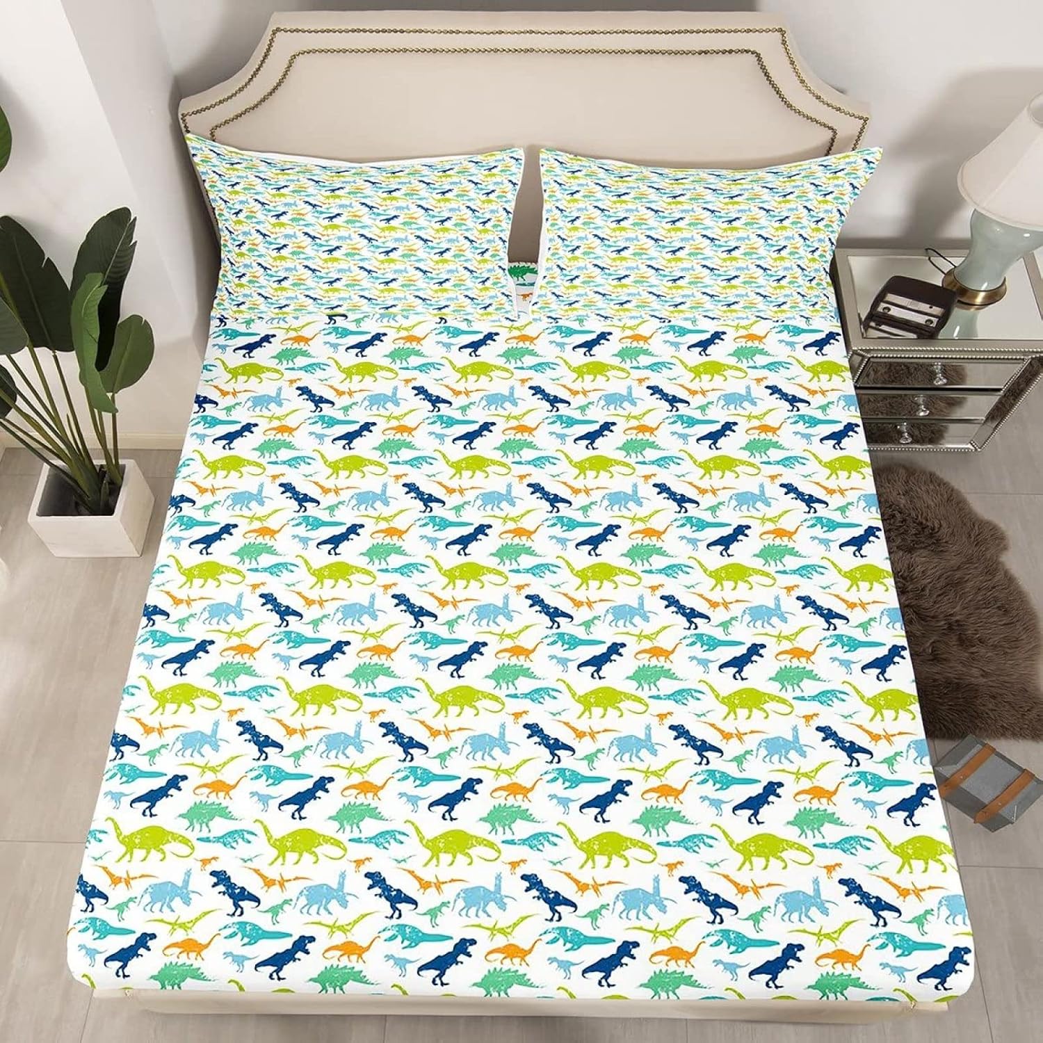 Twin XL Dinosaur Patterned Sheet Set - 3 Piece 1