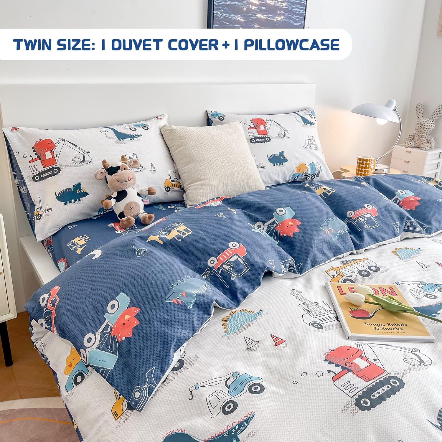 Dinosaur Kids Duvet Cover Set Twin