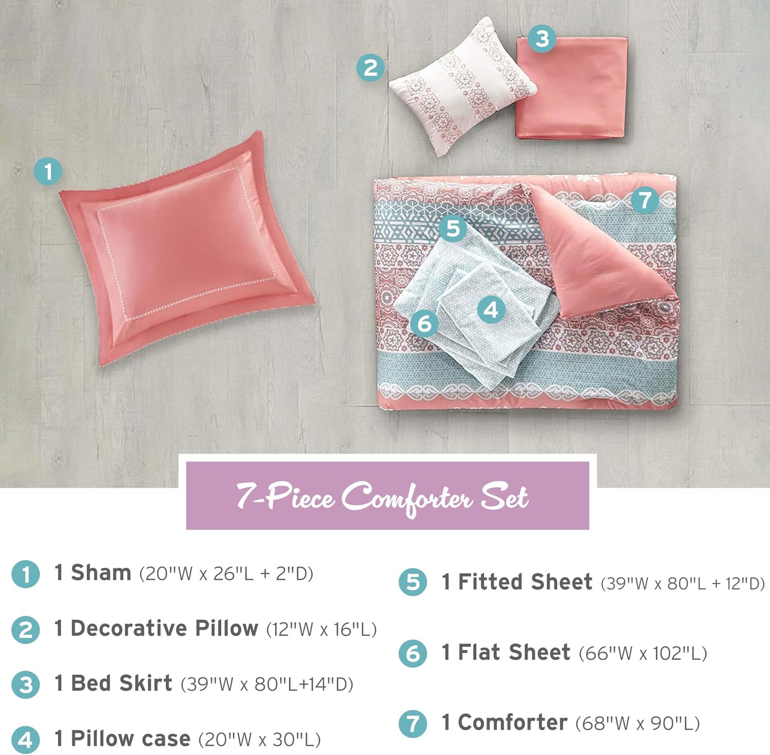 Intelligent Design Coral Comforter Set 7 Piece