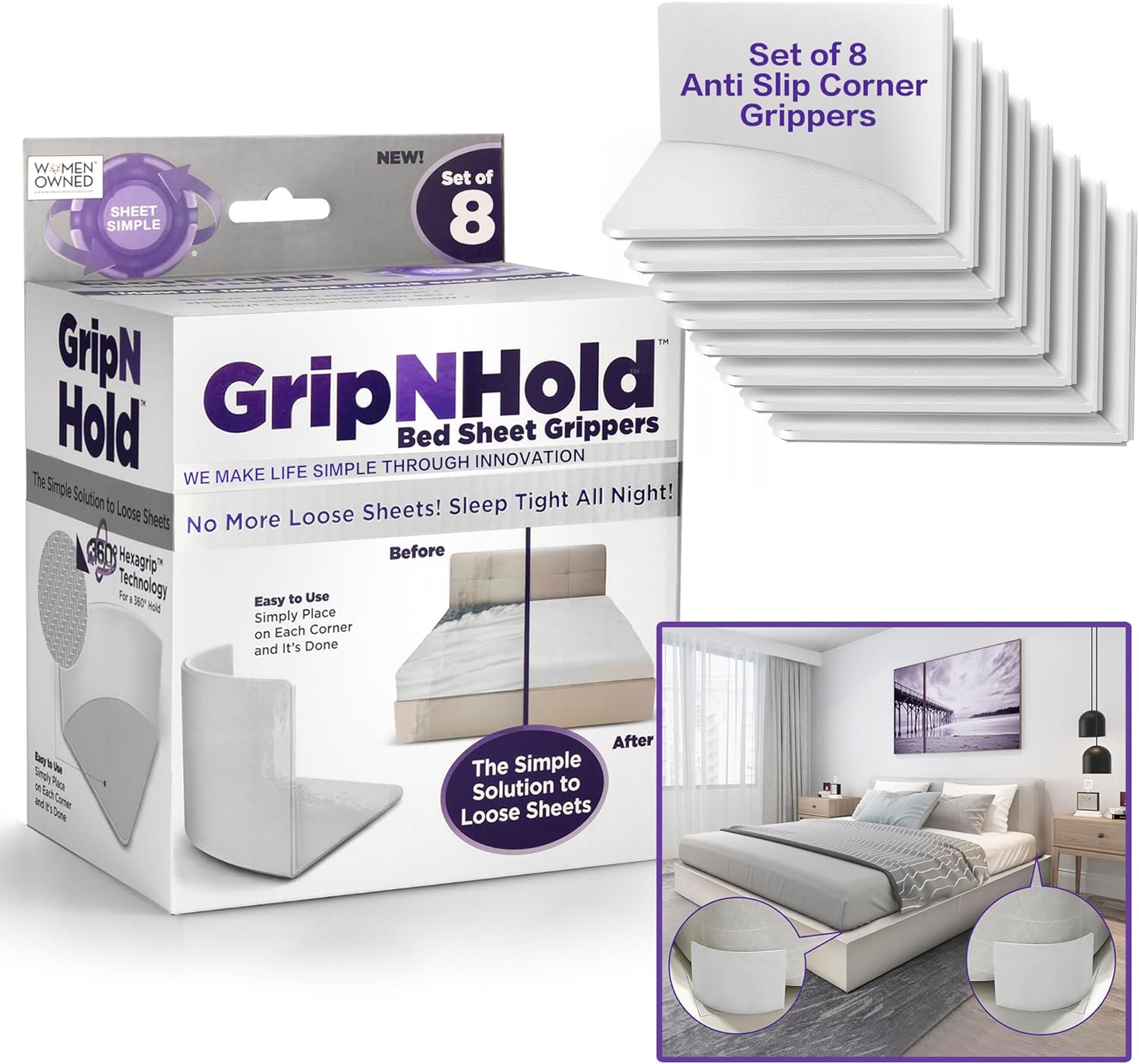 Sheet Simple Grip N Hold Bed Sheet Holder 2 Pack 1