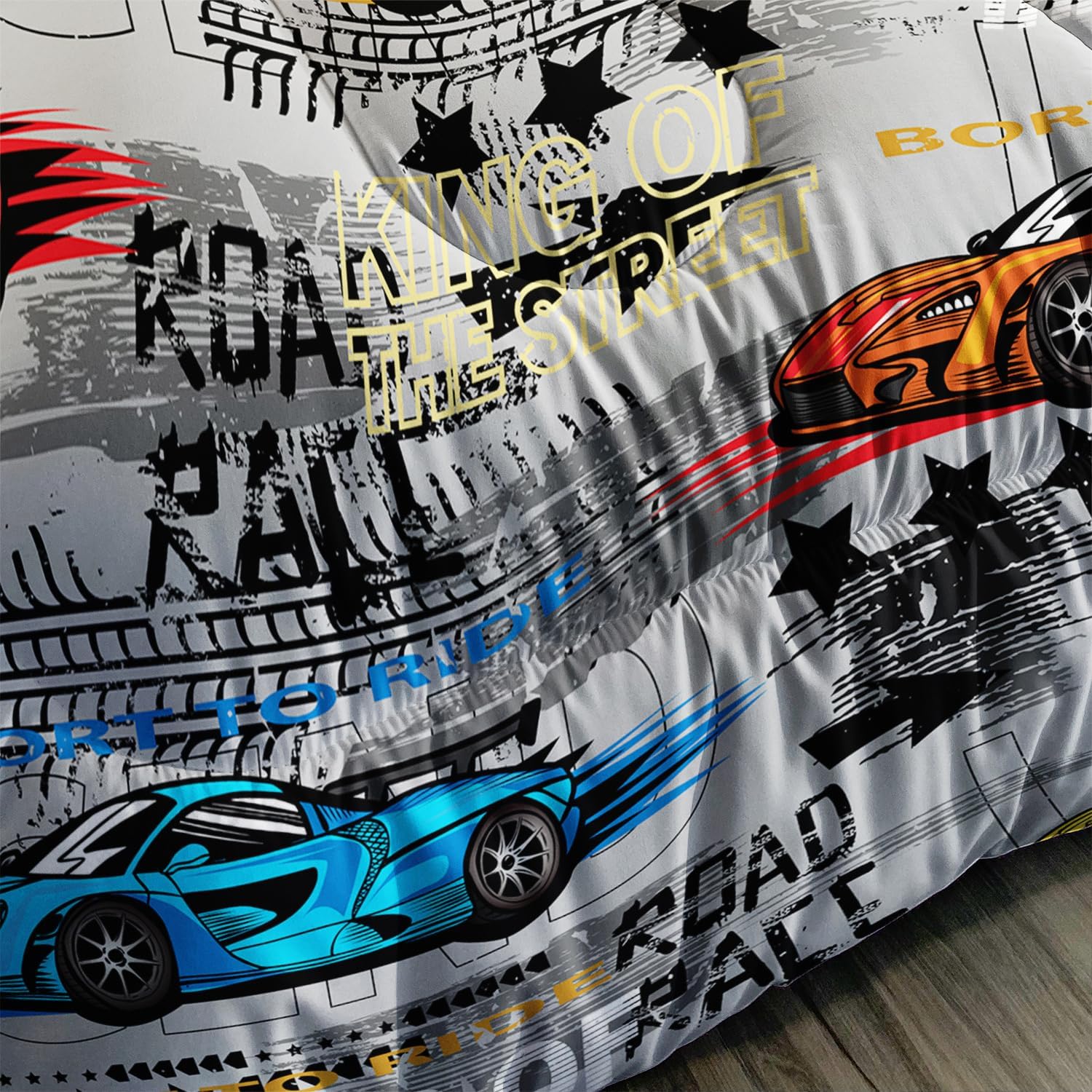Nttopship Extreme Sport Racing Car 3-Piece Comforter Set