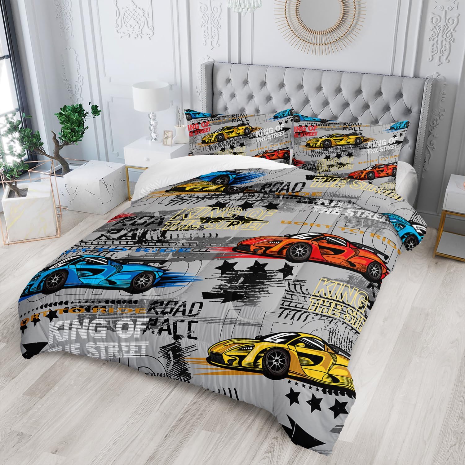 Nttopship Extreme Sport Racing Car 3-Piece Comforter Set