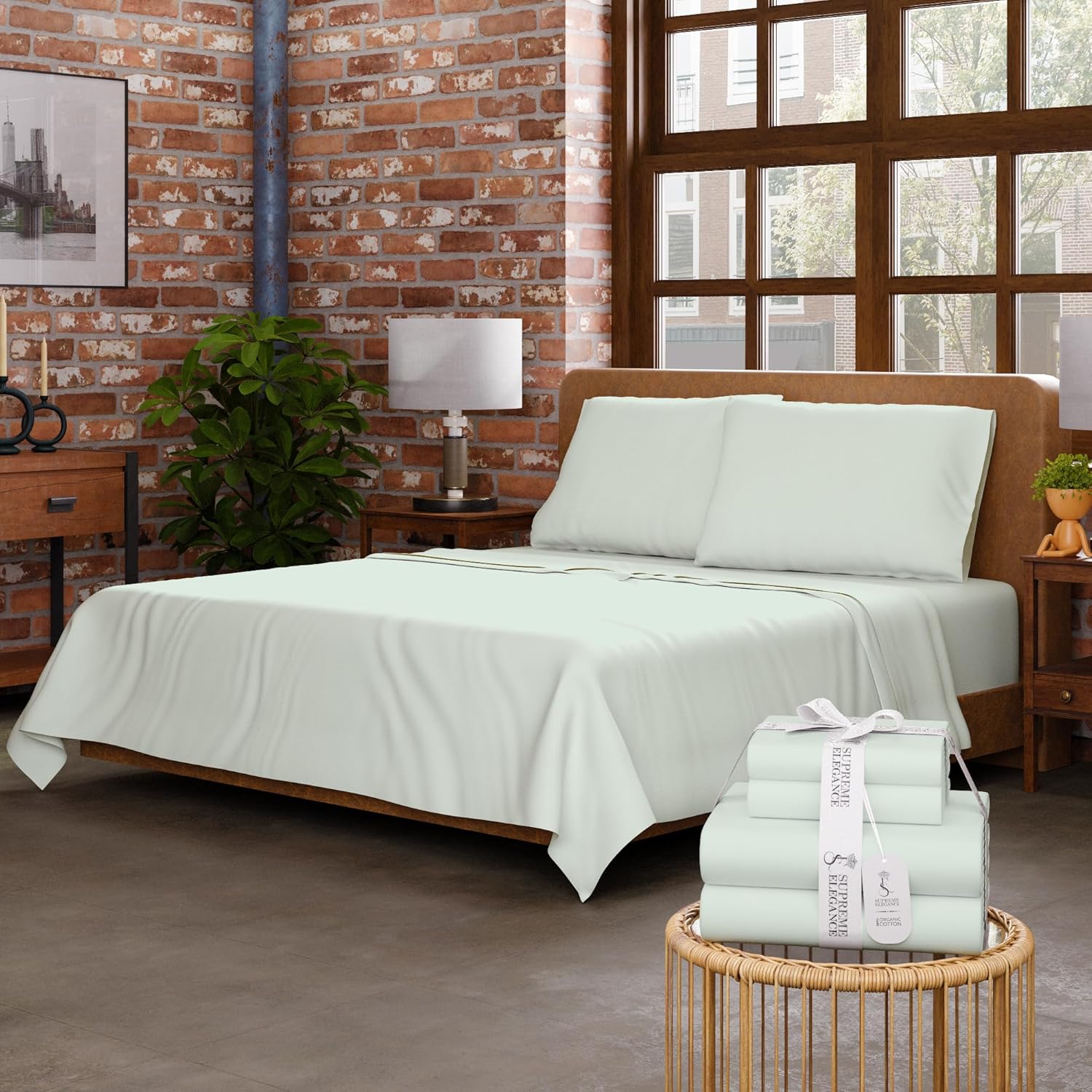 SUPREME ELEGANCE 100 Cotton Full Size Sheet Set