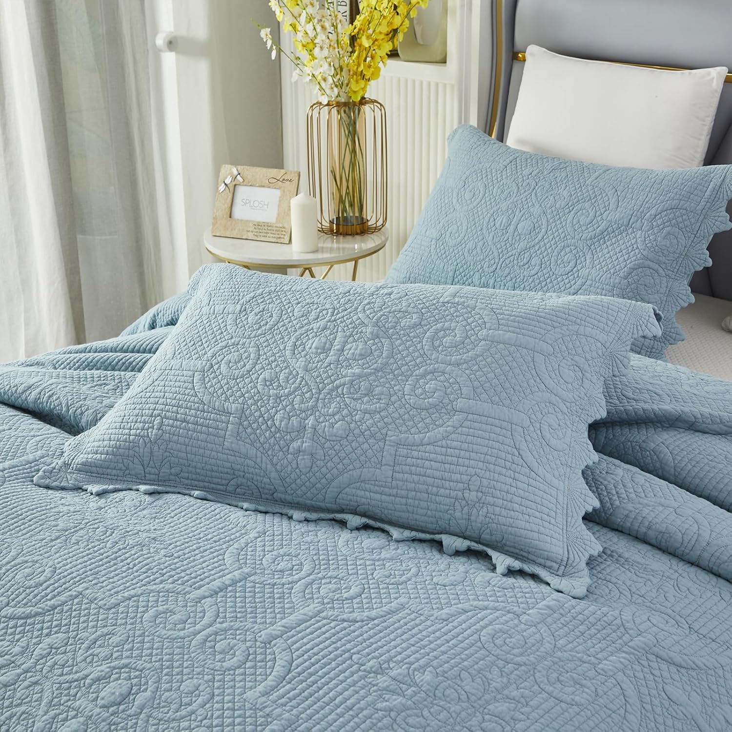 Brandream Queen Size Quilt Set 3-Piece 100 Cotton