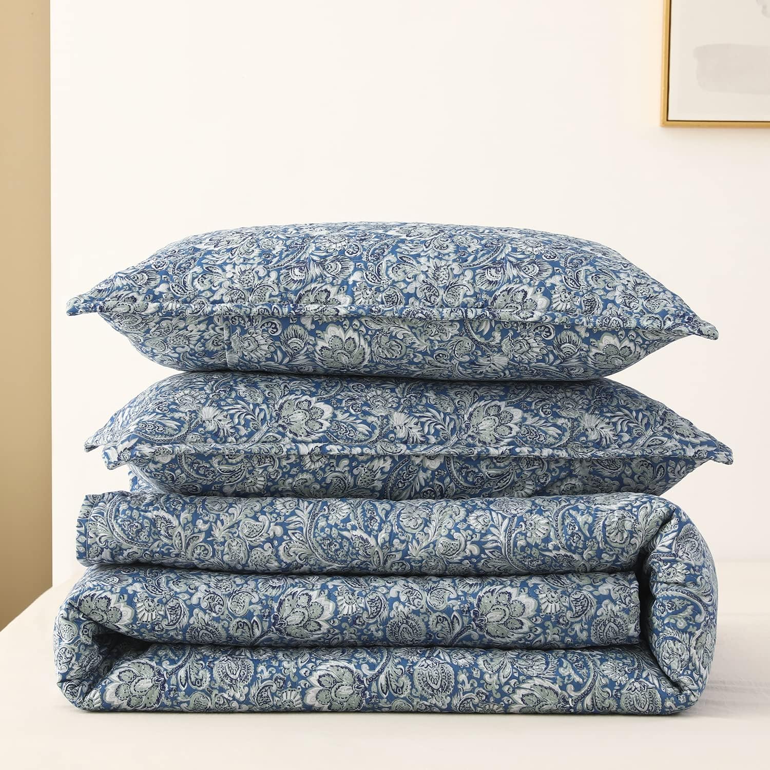 DURLENGEN Boho Quilt Set 3Pcs Cal King