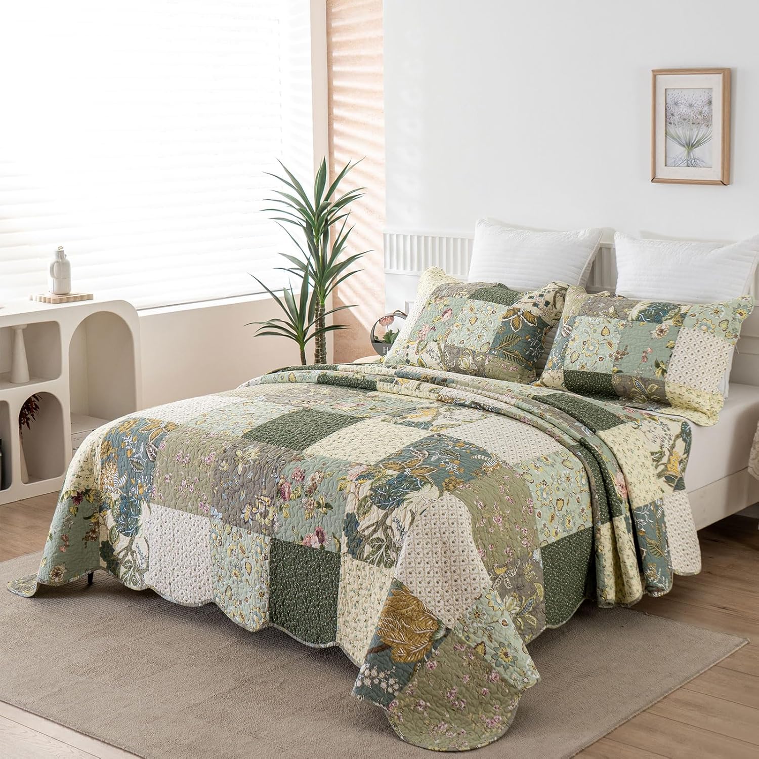 YAYIDAY Oversized King Bedspread Quilt Set 100 Cotton