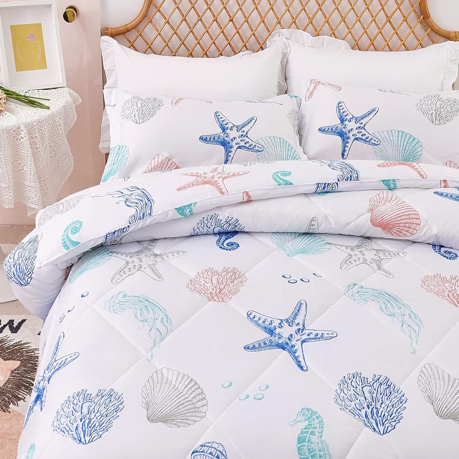 JSD Beach Theme Kids Comforter Set Twin Size