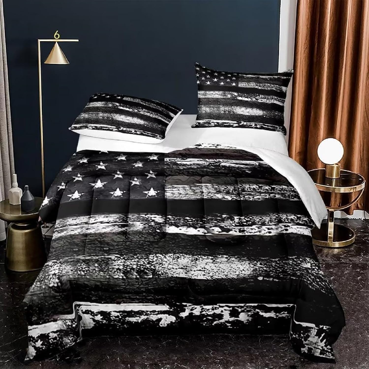 Kxry USA Flag Comforter Set Queen Size 1
