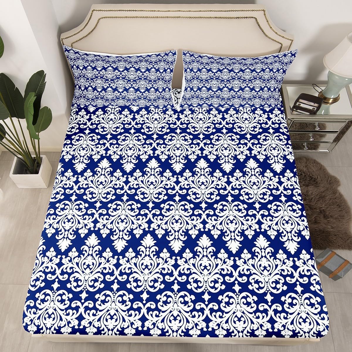 Gothic Floral Queen Fitted Sheet Set