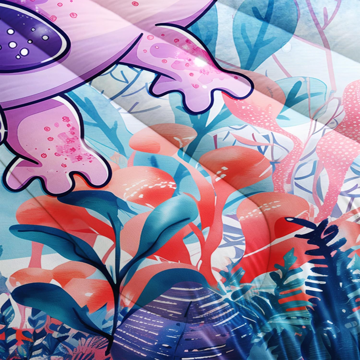 Cute Axolotl Comforter Set Twin Size