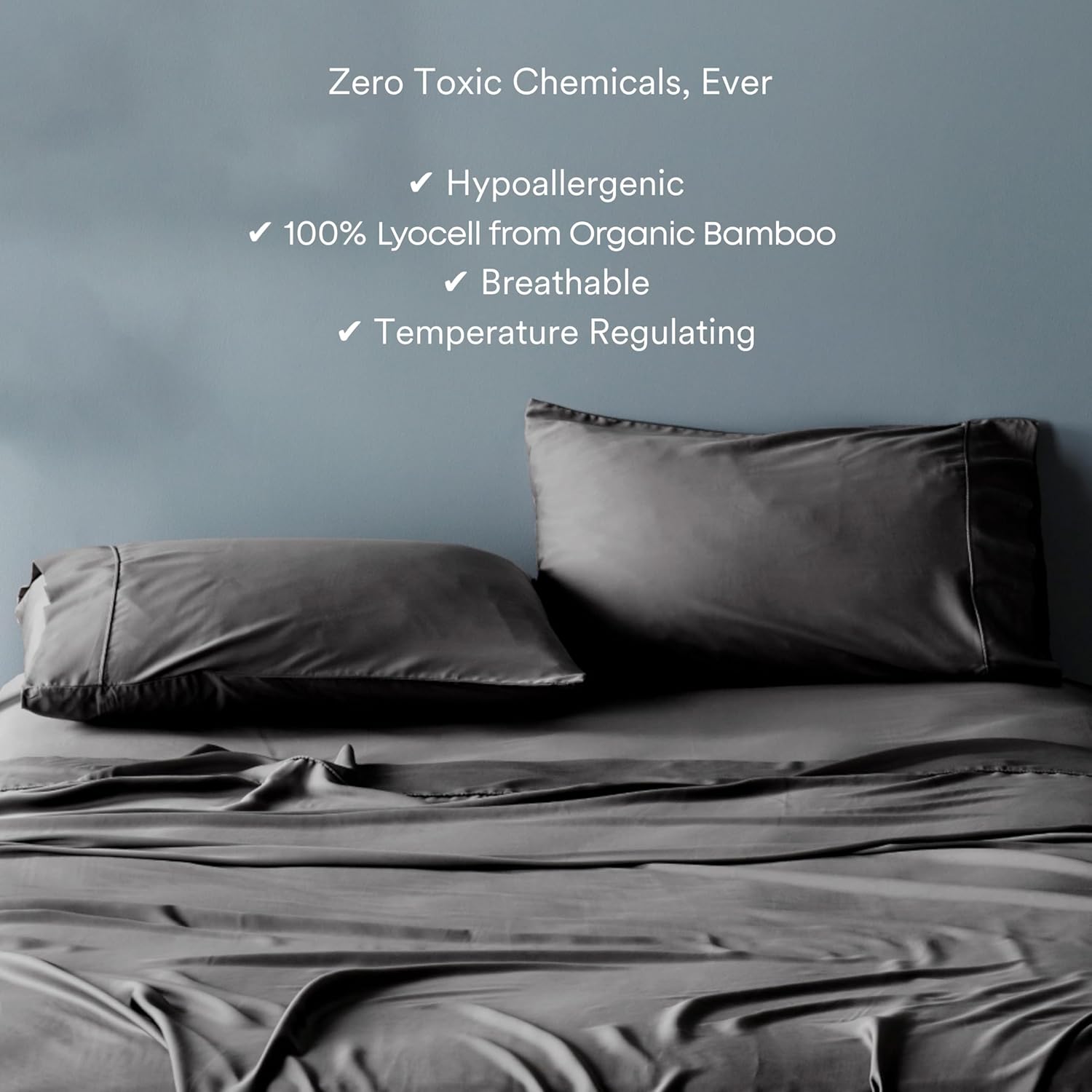 ettitude Organic Bamboo Lyocell Sheet Set Twin-Slate 1