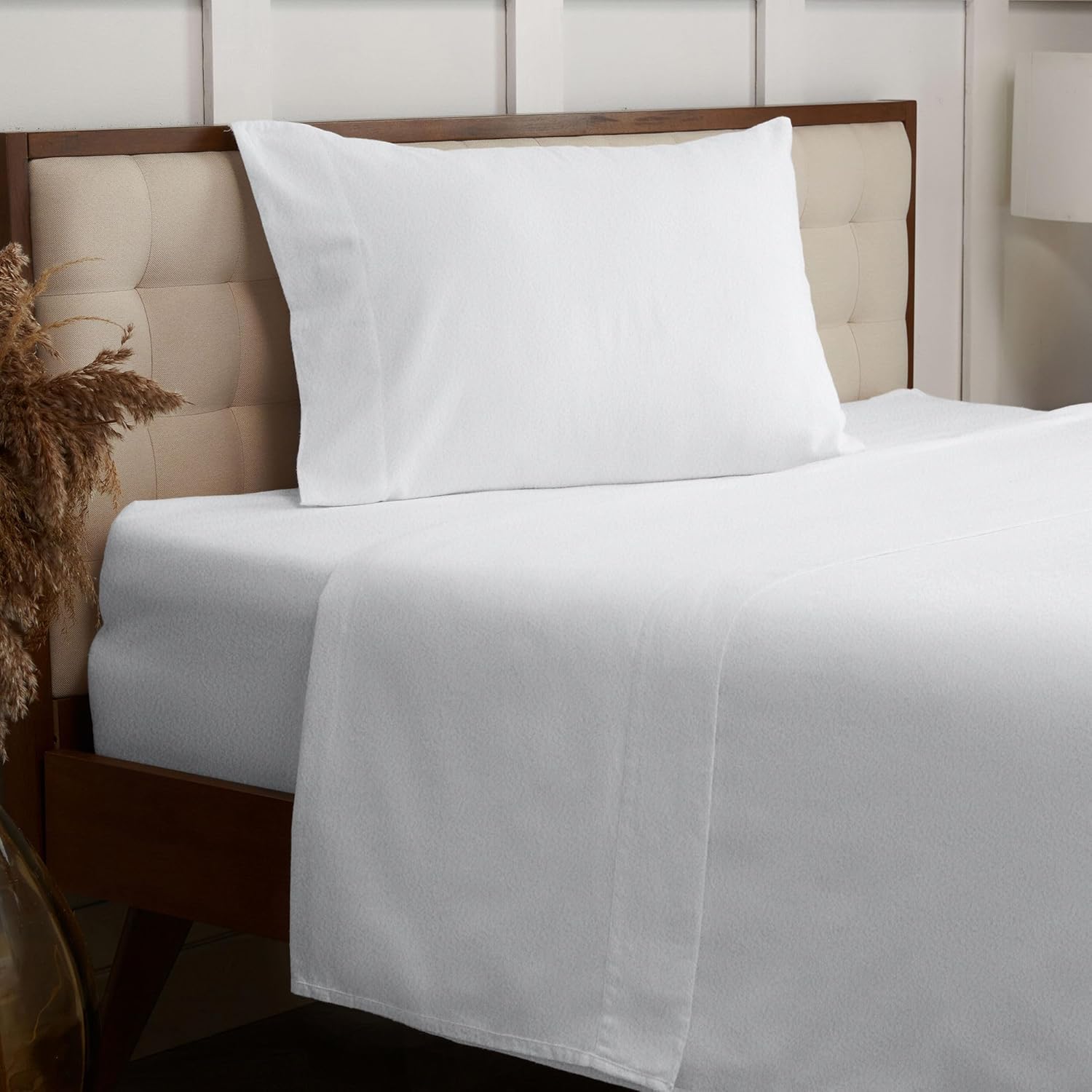 Mellanni Flannel Sheet Set - 3 Piece Twin XL White