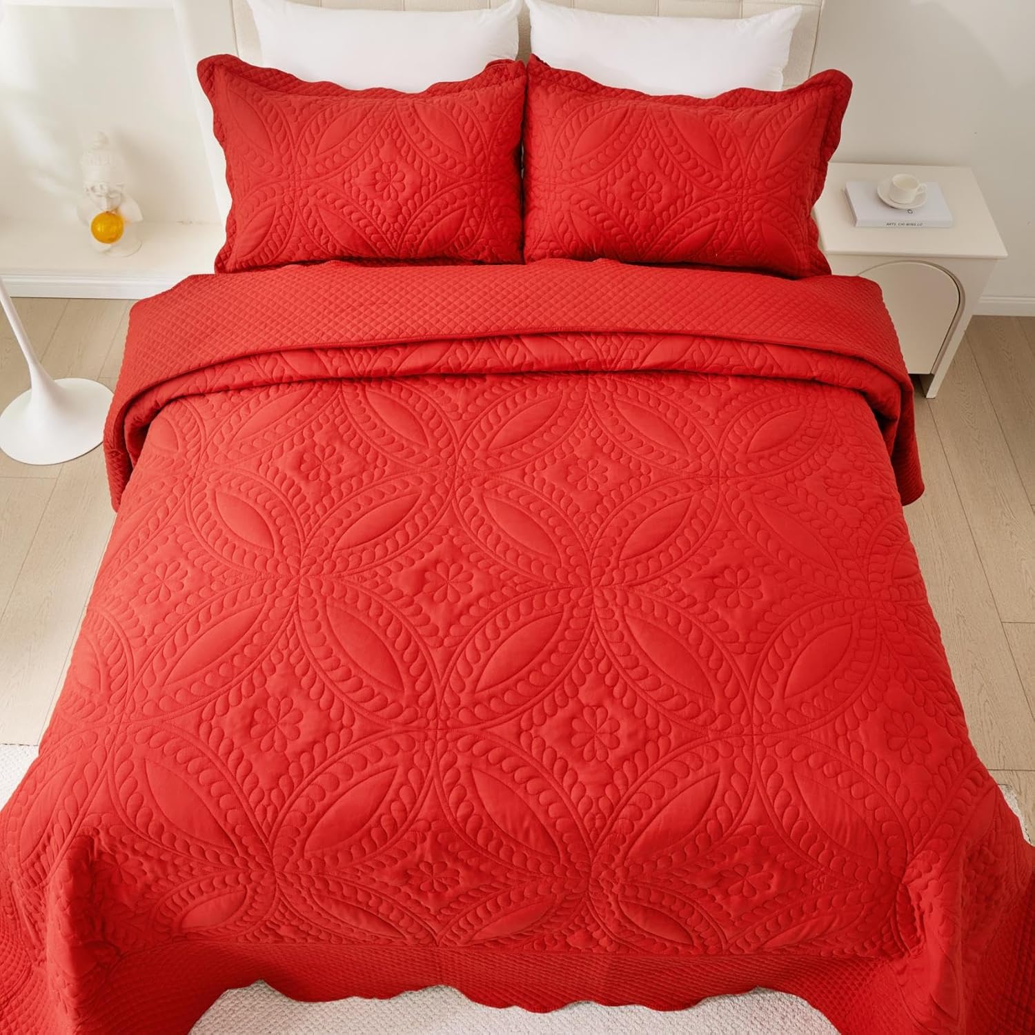 Cmfshape Oversize King Quilt Set 120x119 3 Piece Modern Geometric