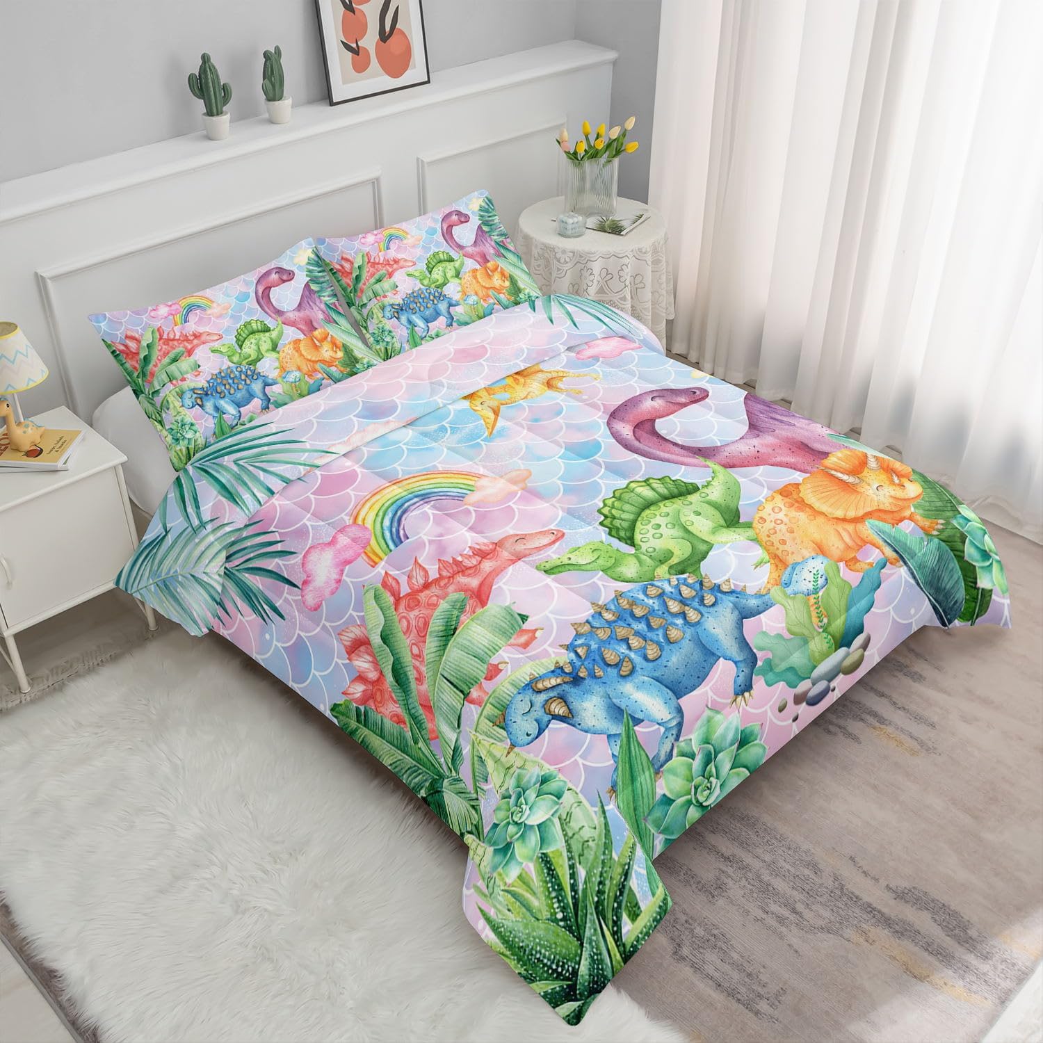 Smell Sunshine Comforter Set Dinosaur Print Twin