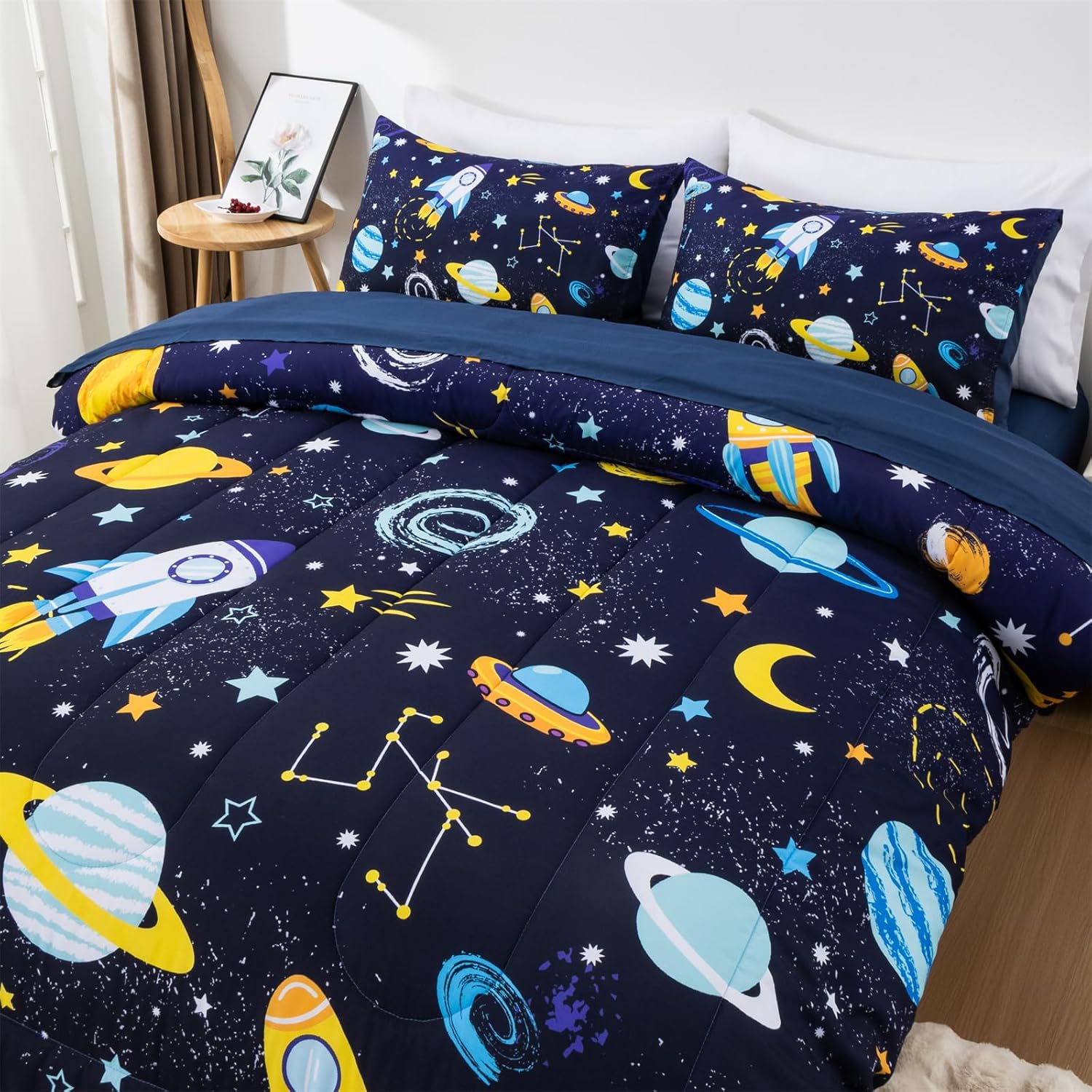 Aimuan Rocket Comforter Twin Set for Kids