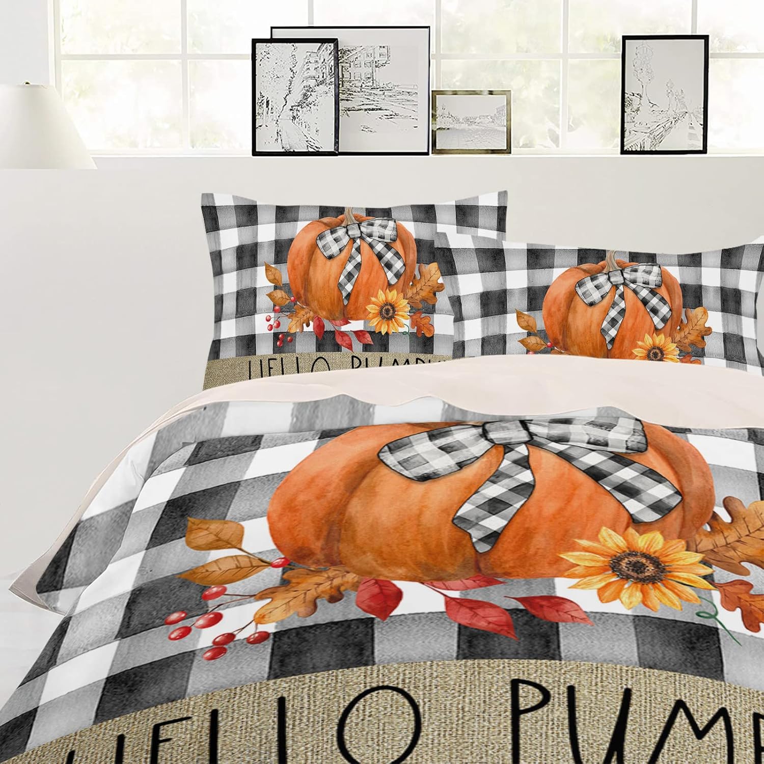OComster California King Duvet Cover Set Thanksgiving