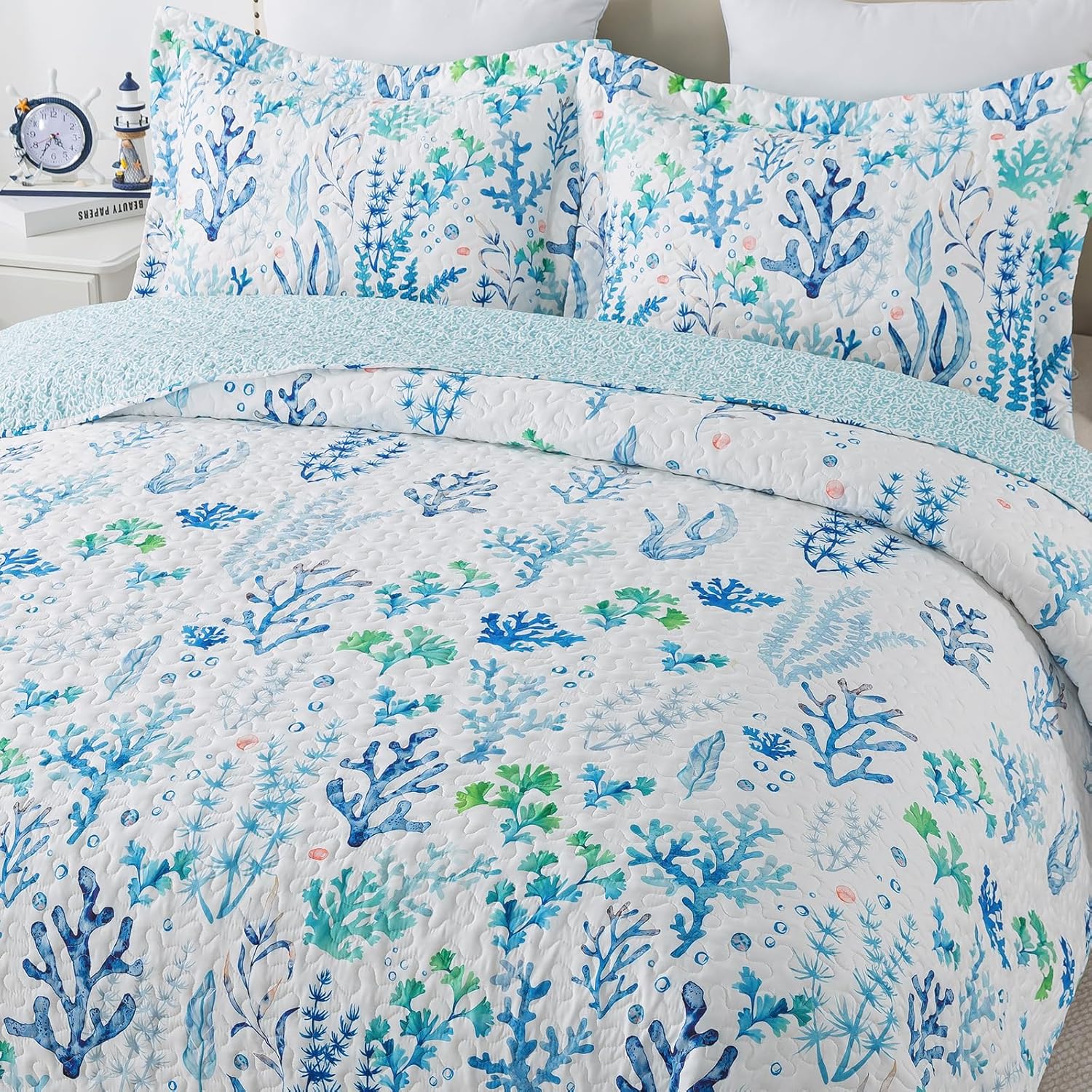 Travan Beach Quilt King Size Set with 2 Shams