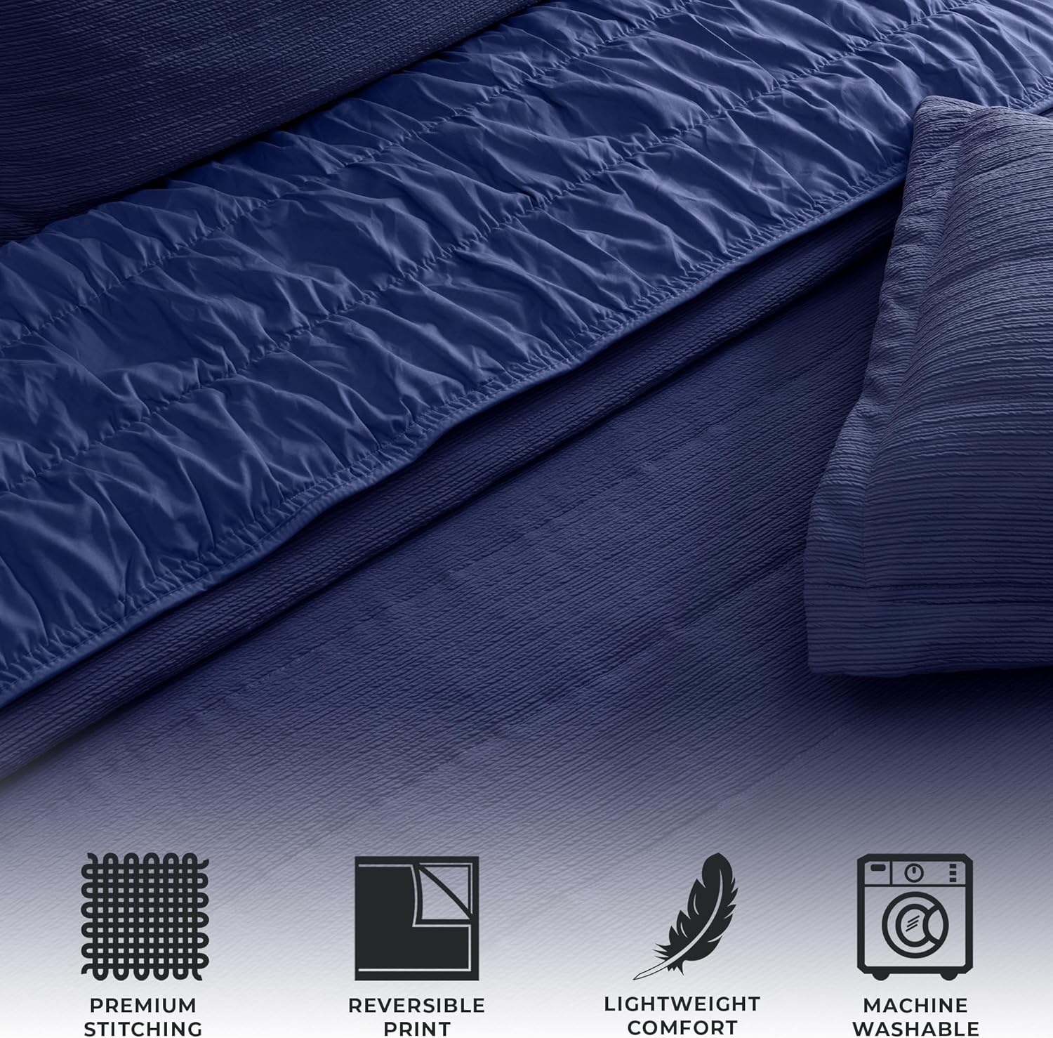 Great Bay Home Textured Spandex Quilt Set with Shams