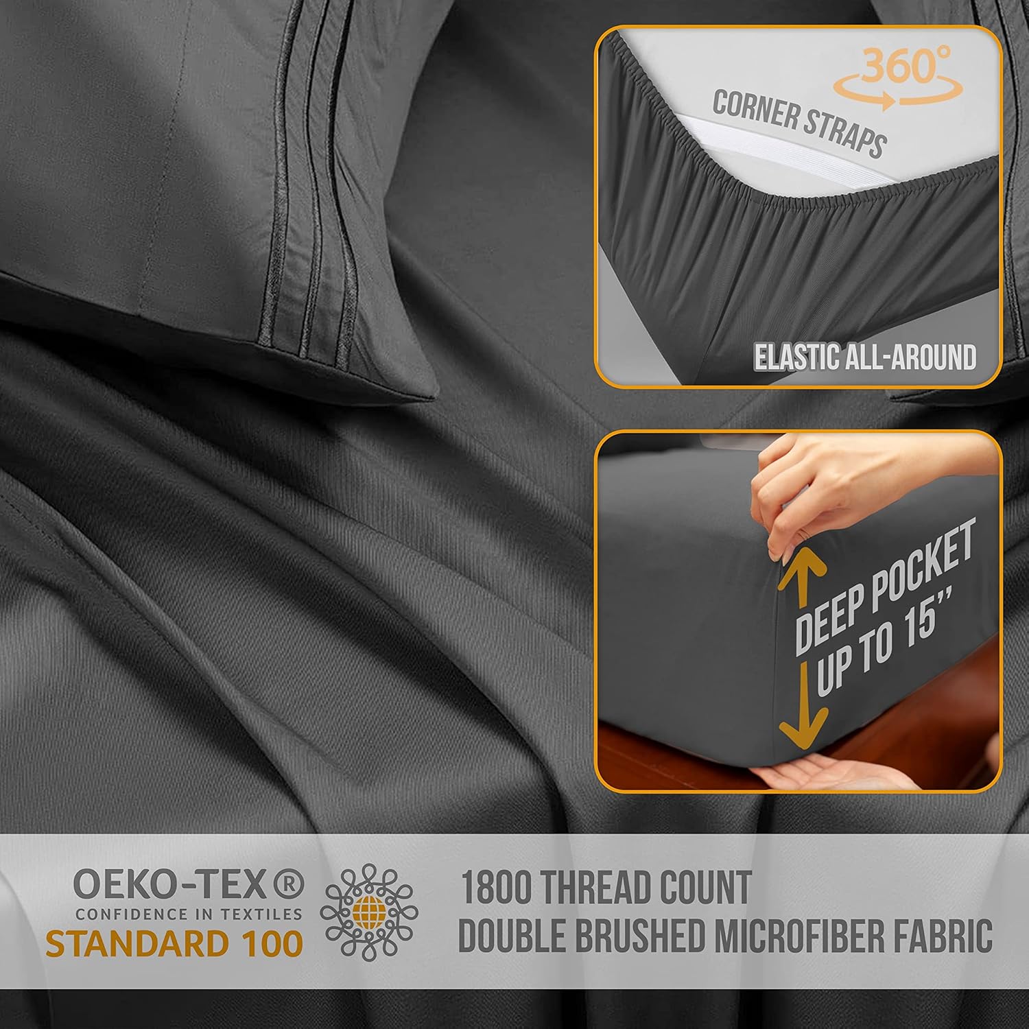 Abeero Home Full Size Cooling Microfiber Sheet Set