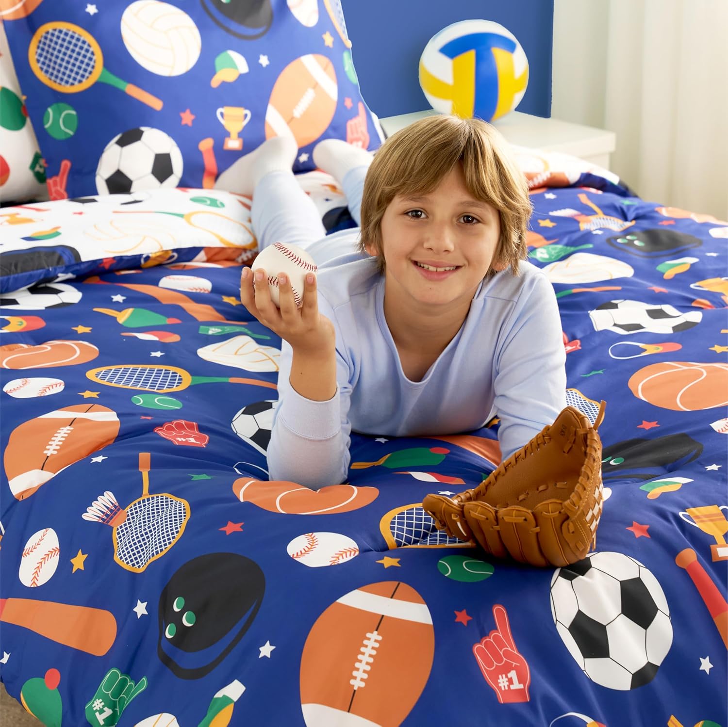 Joiedomi Kid Twin Comforter Set 5 Piece Bedding