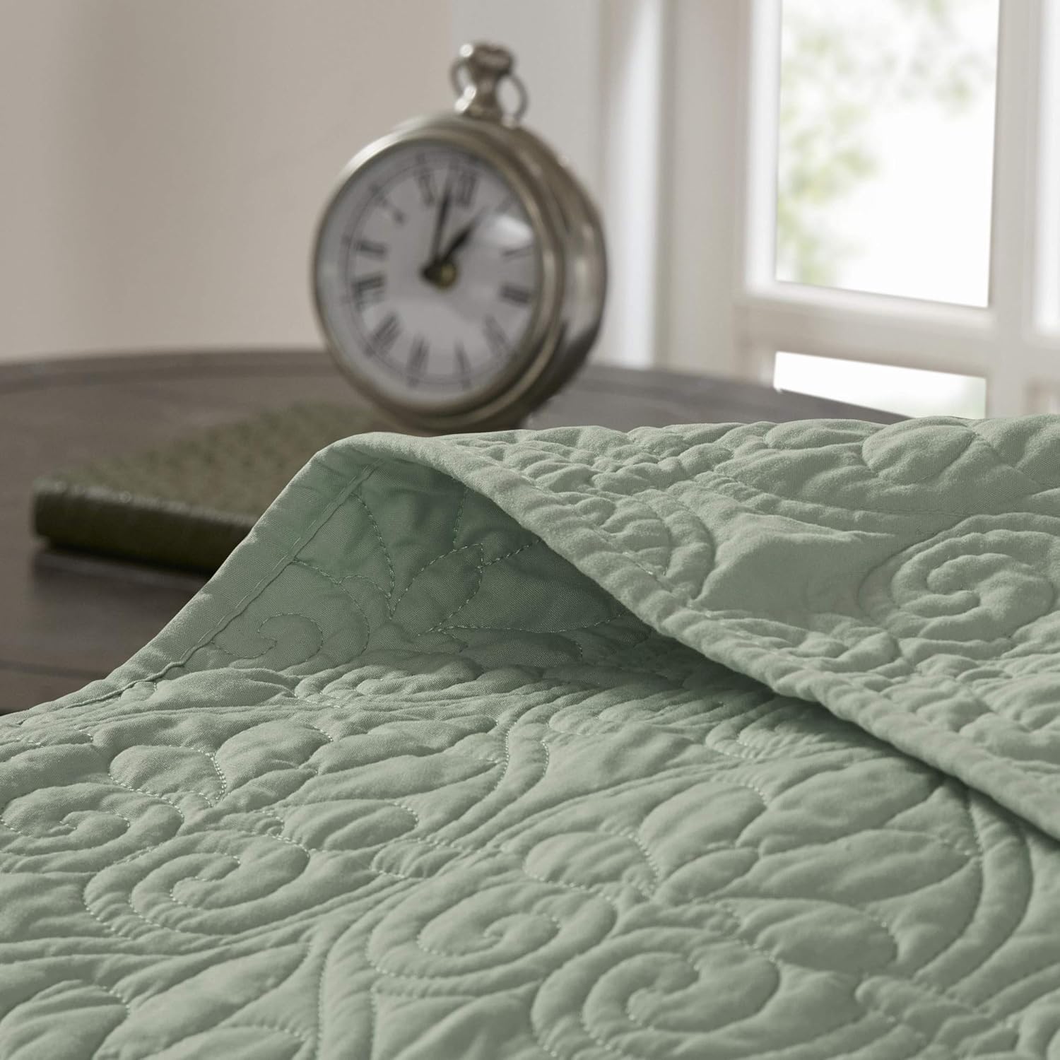 Madison Park Quebec Dusty Pale Seafoam 3-Piece Quilted King Coverlet Set