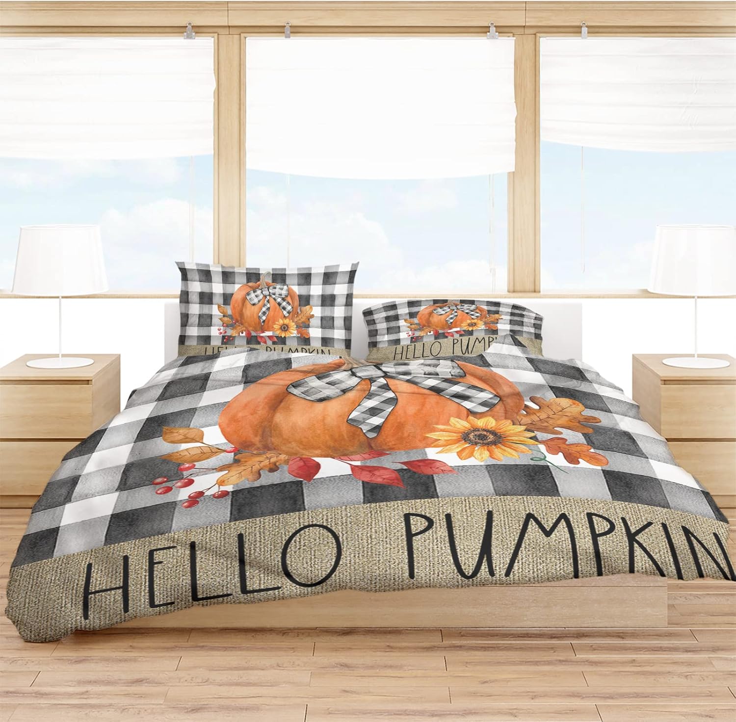 OComster California King Duvet Cover Set Thanksgiving