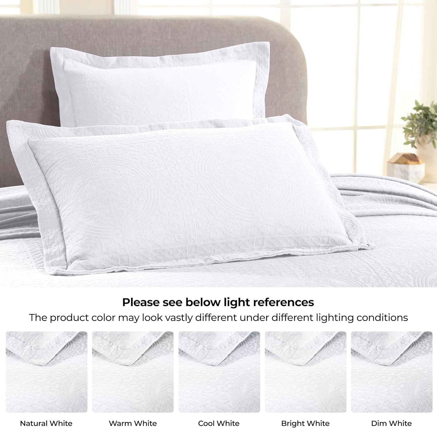 Superior Cotton Fleur De Lis Bedspread Set Full White 1