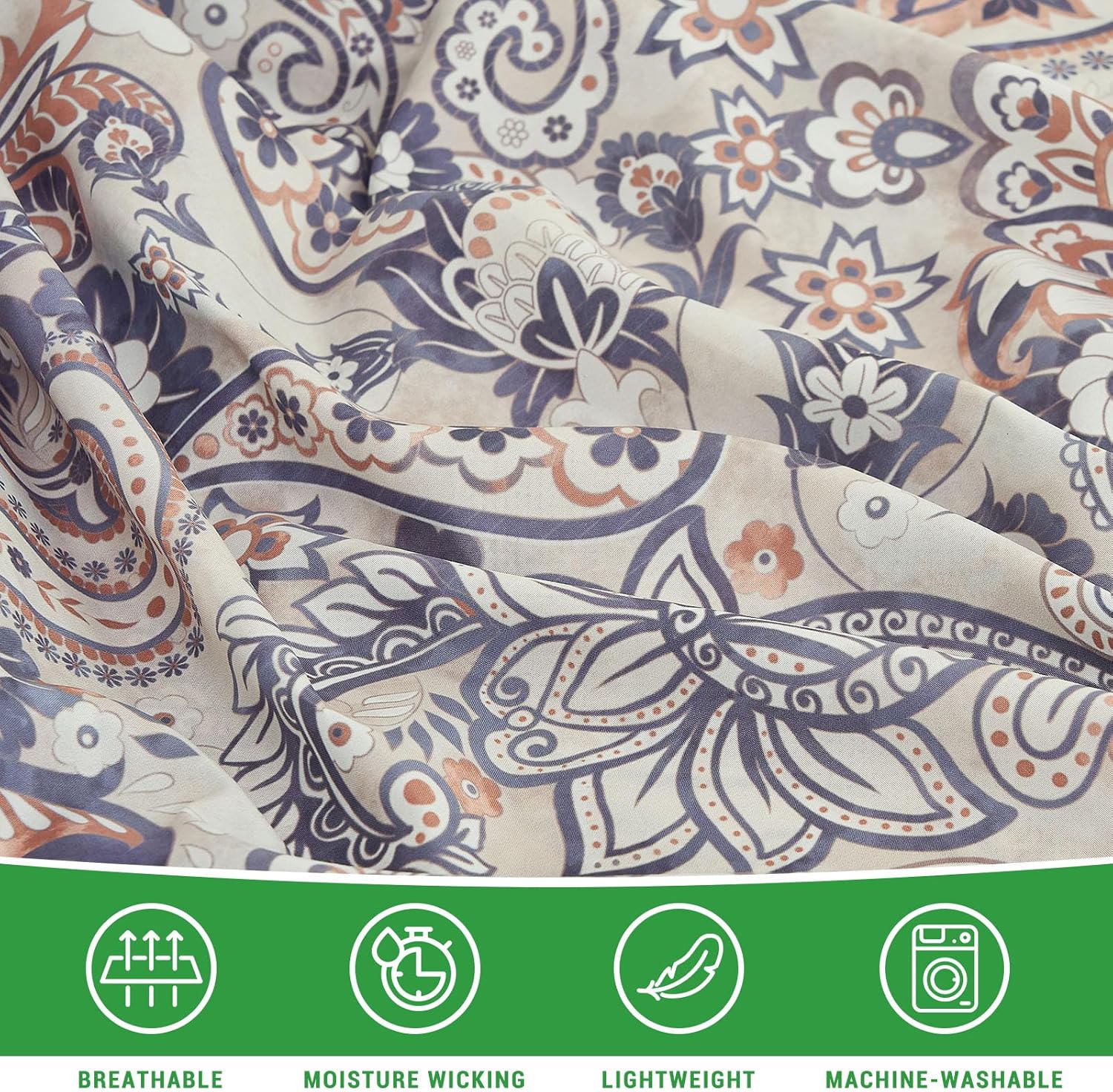 Gogreen Cal King Sheet Set 4PC Deep Pocket Paisley