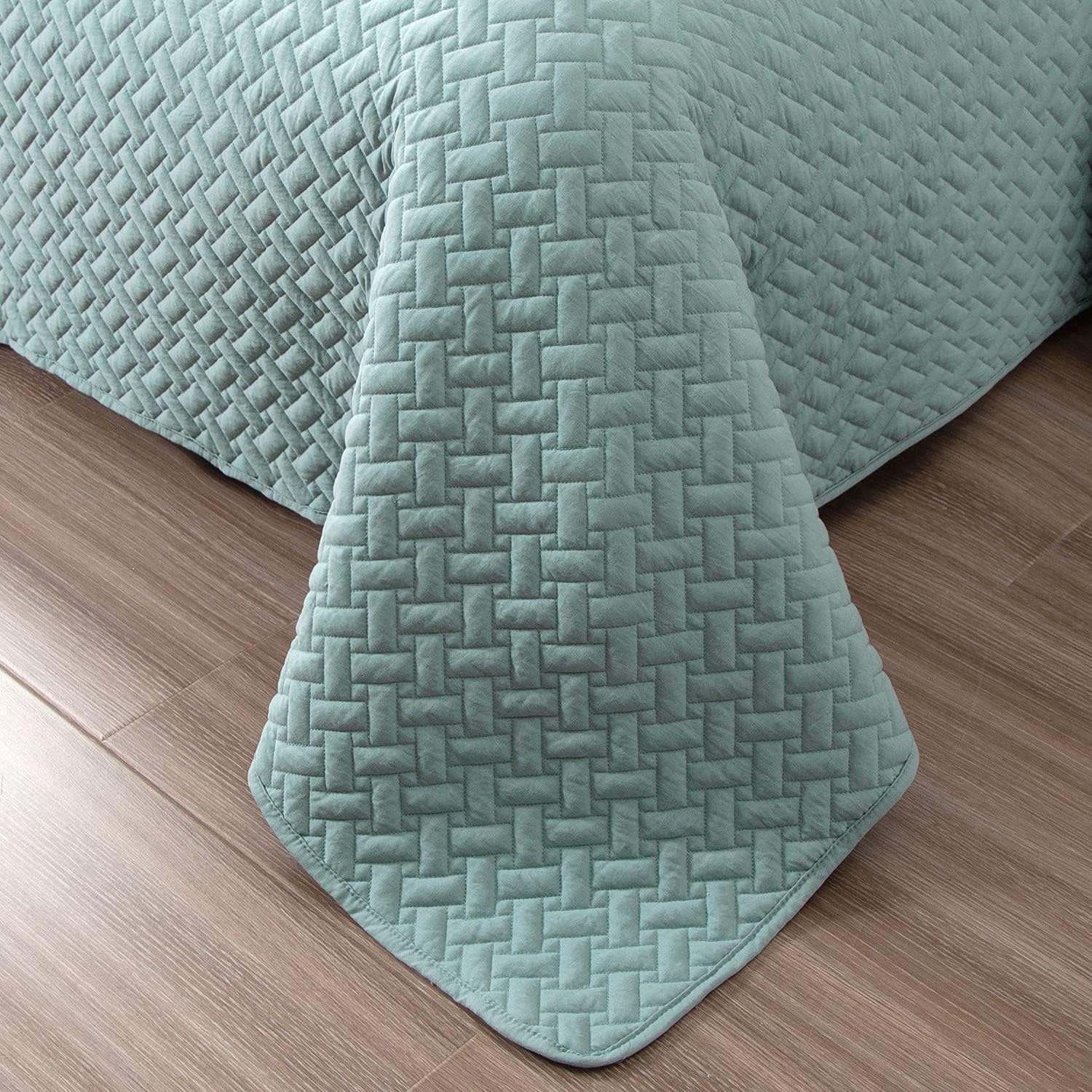 EMME Twin Quilt Set - Aqua Blue 66x90 Reversible Bedspread