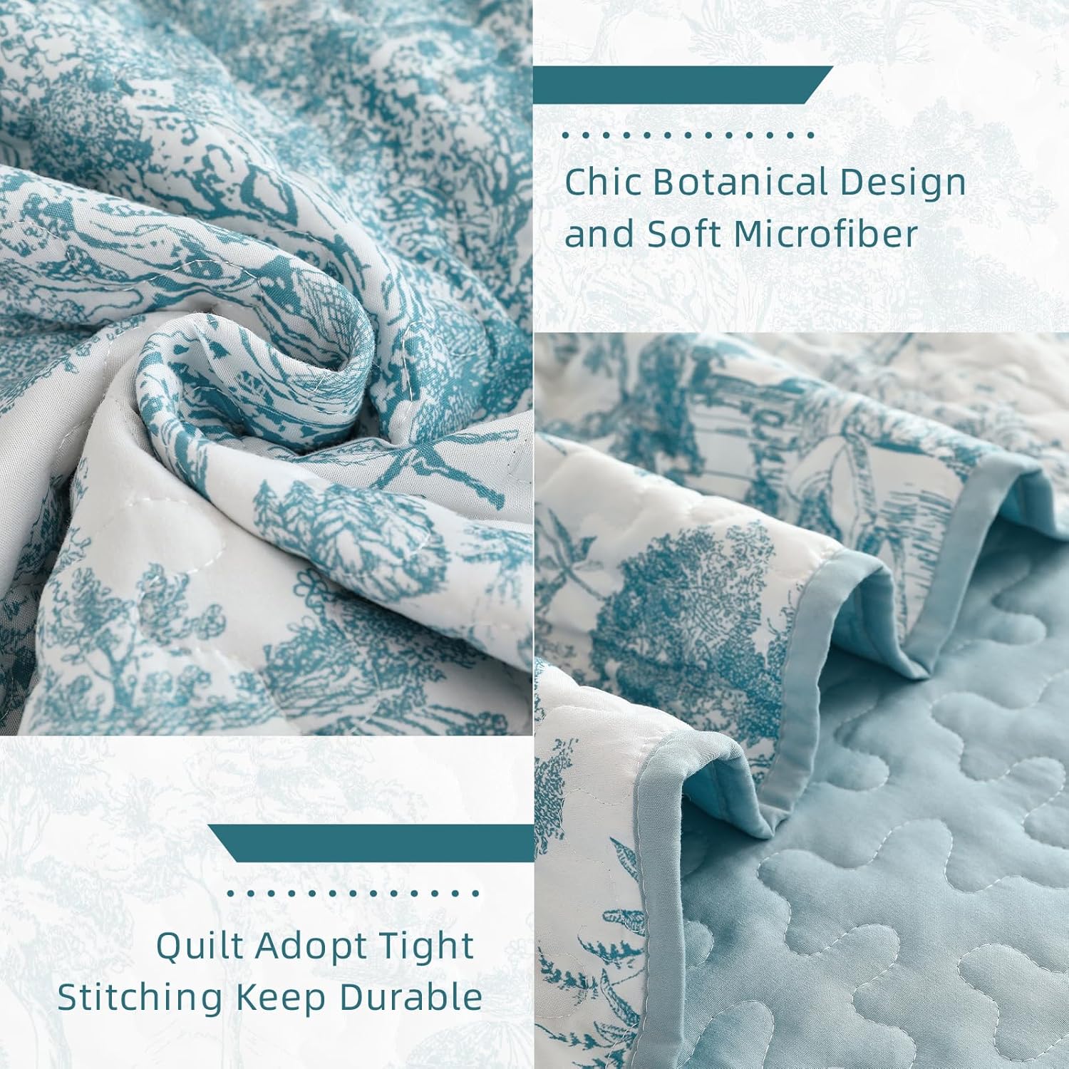 WONGS BEDDING Botanical Quilt Set King Size