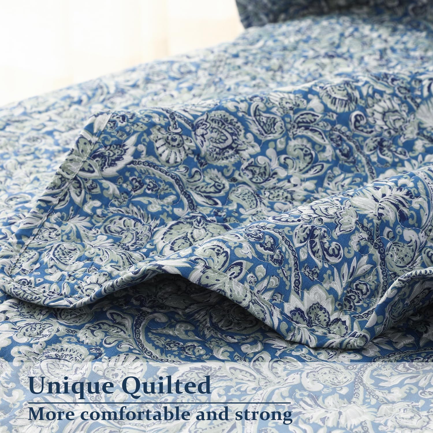 DURLENGEN Boho Quilt Set 3Pcs Cal King