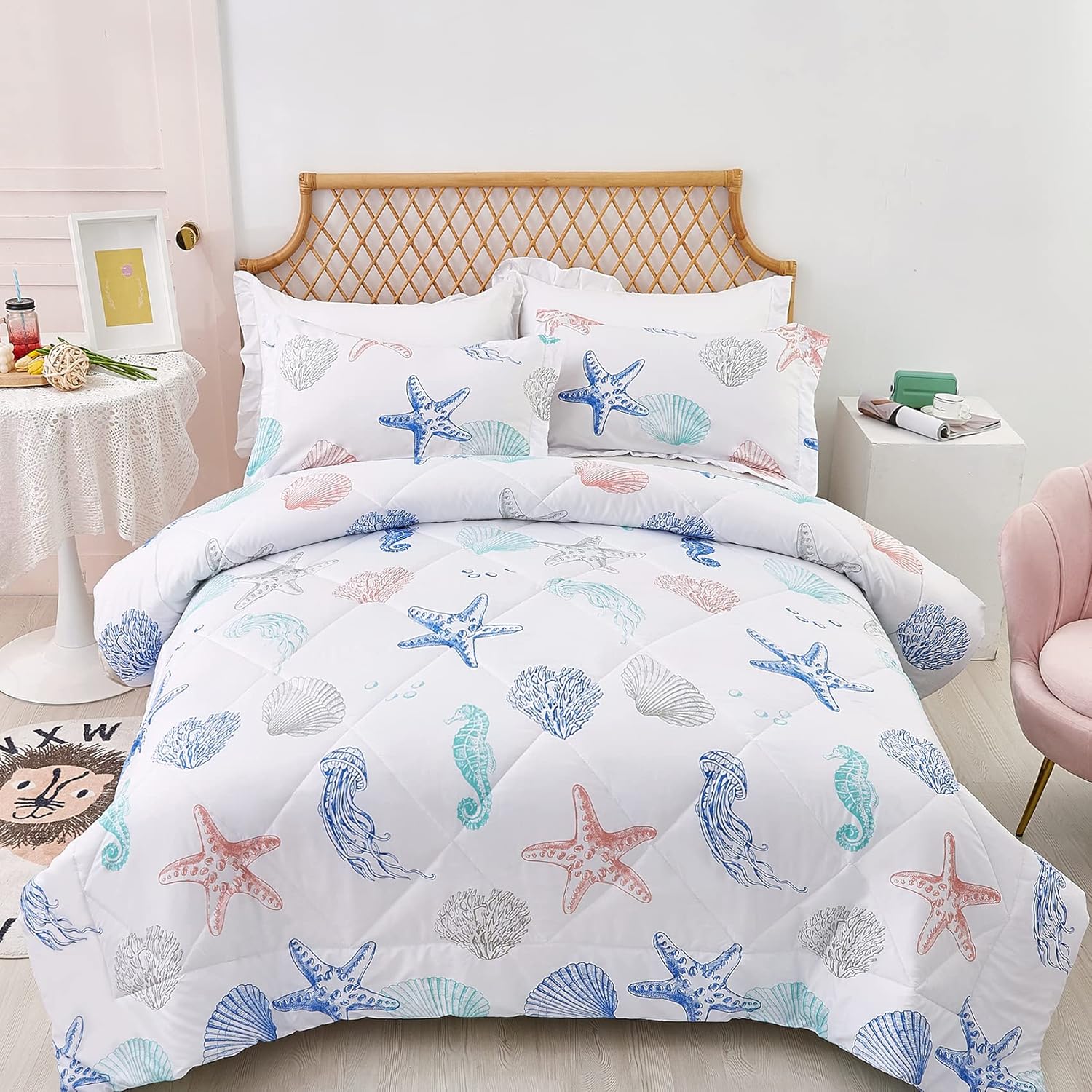 JSD Beach Theme Kids Comforter Set Twin Size