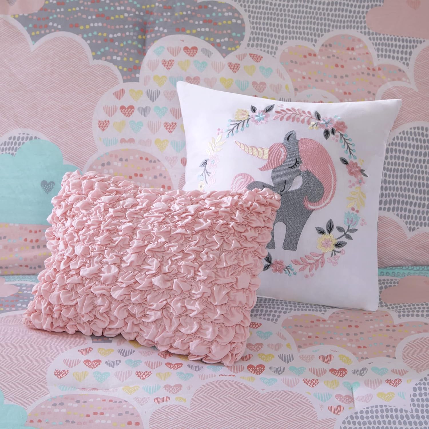 Urban Habitat Kids Comforter Set Unicorn Print Cloud Pink