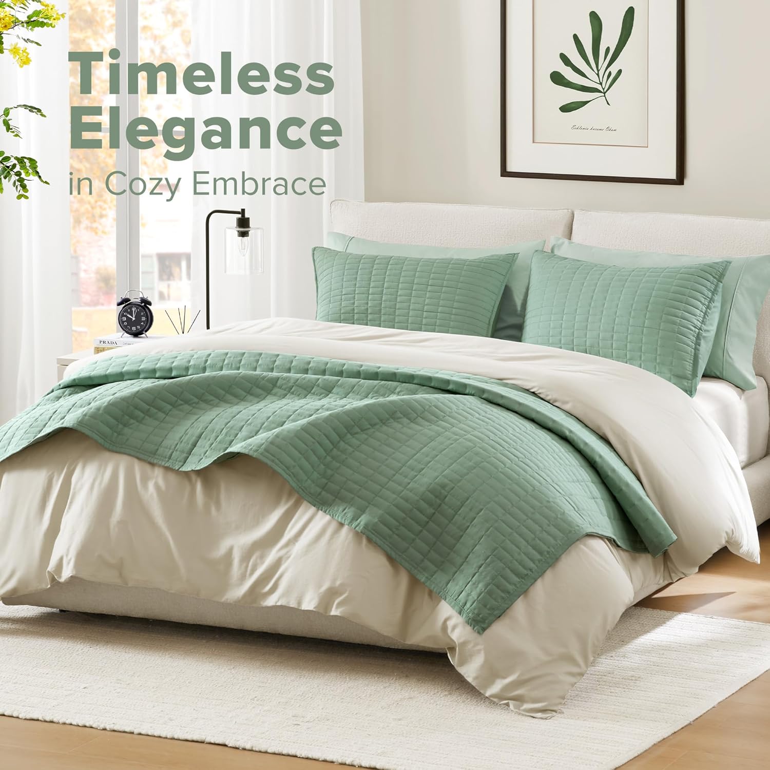 ComfortSpaces Kienna Quilt Set - Lightweight Soft Double Sided 3 Piece