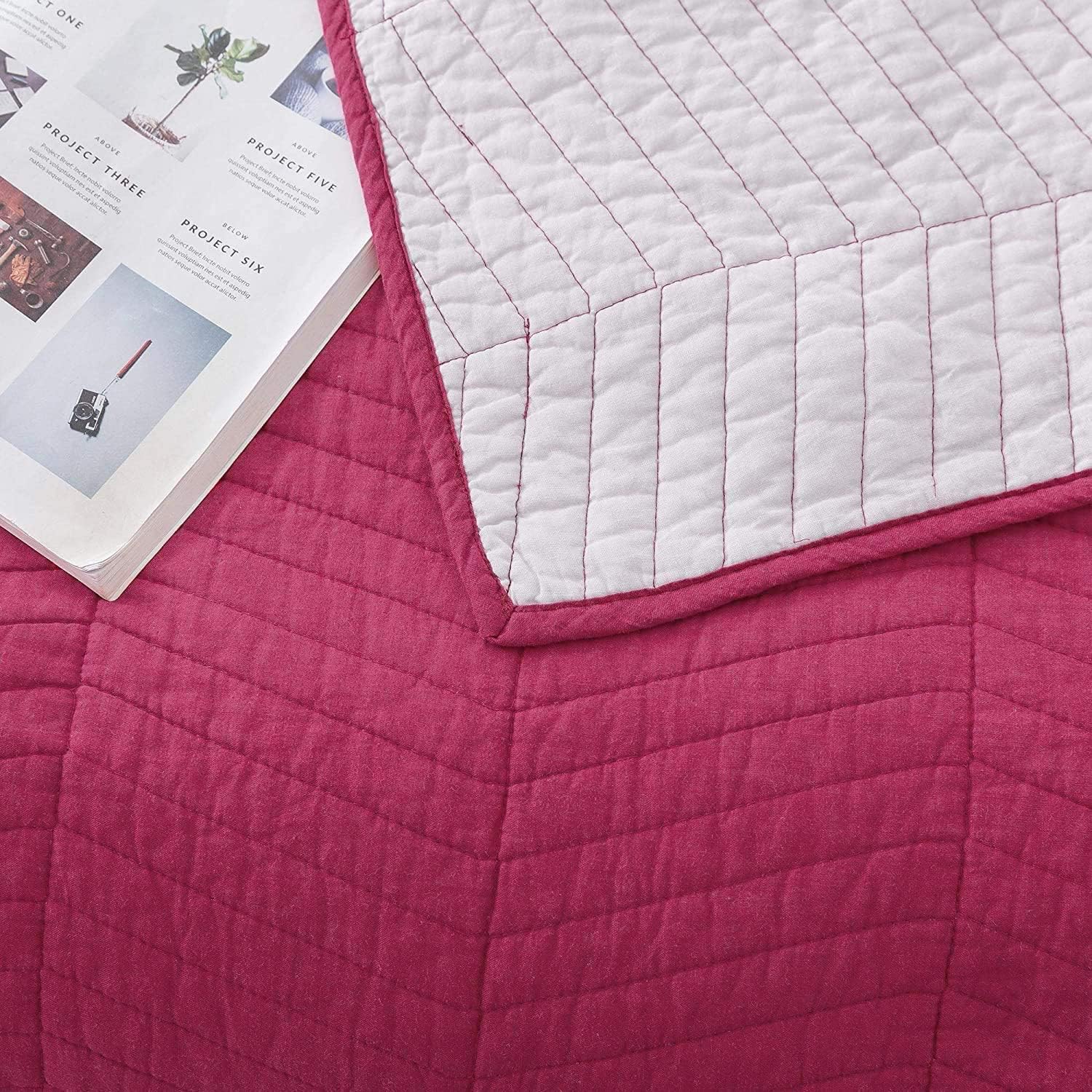 KASENTEX 100 Cotton Queen Quilt Set with Pillow Shams