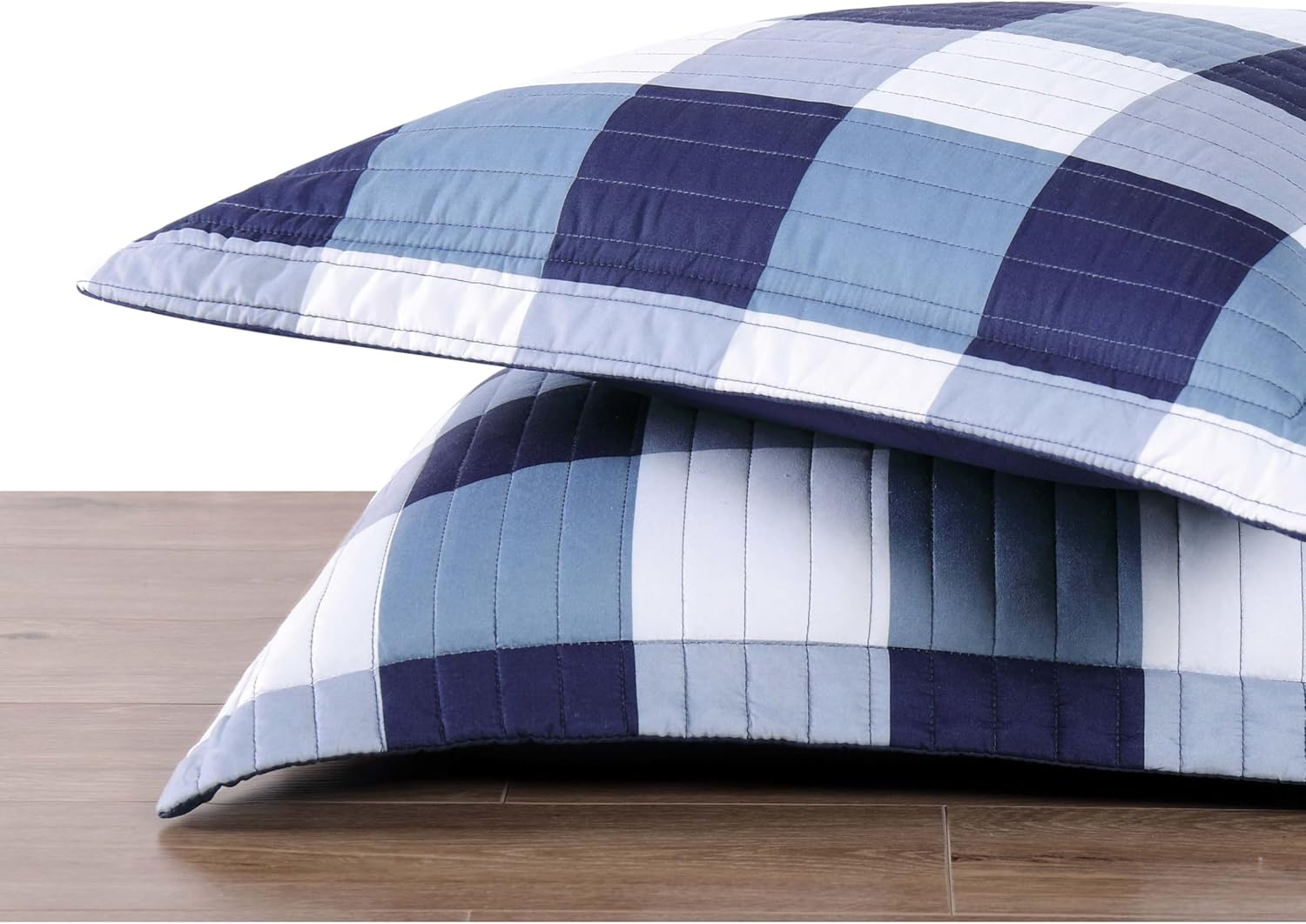 TRULY SOFT Navy Buffalo Plaid Twin XL Quilt Set
