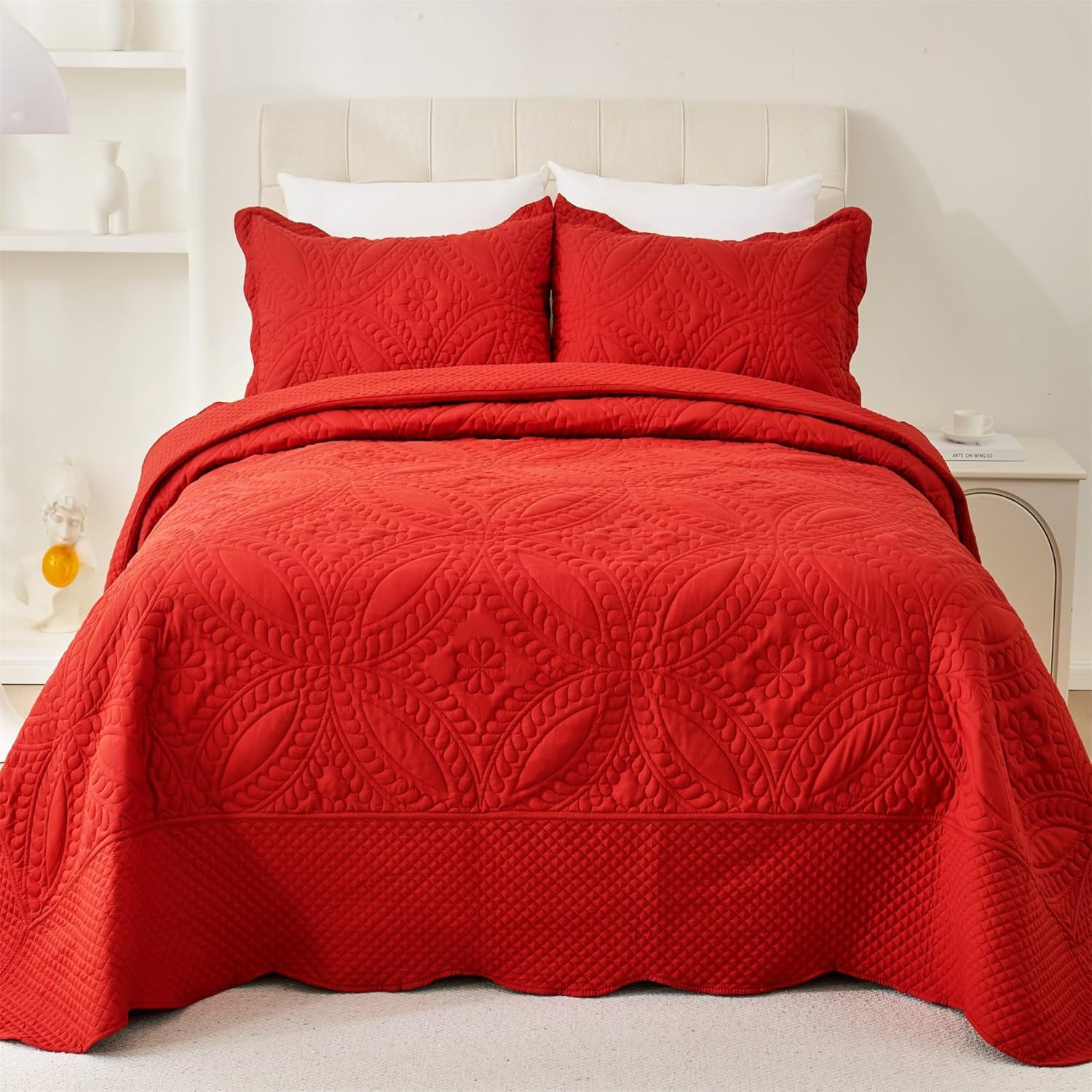 Cmfshape Oversize King Quilt Set 120x119 3 Piece Modern Geometric
