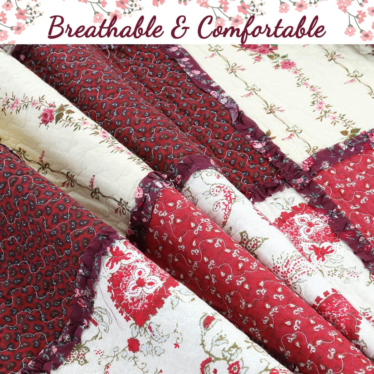 Cozy Line 100 Cotton Reversible Bedding Quilt Set