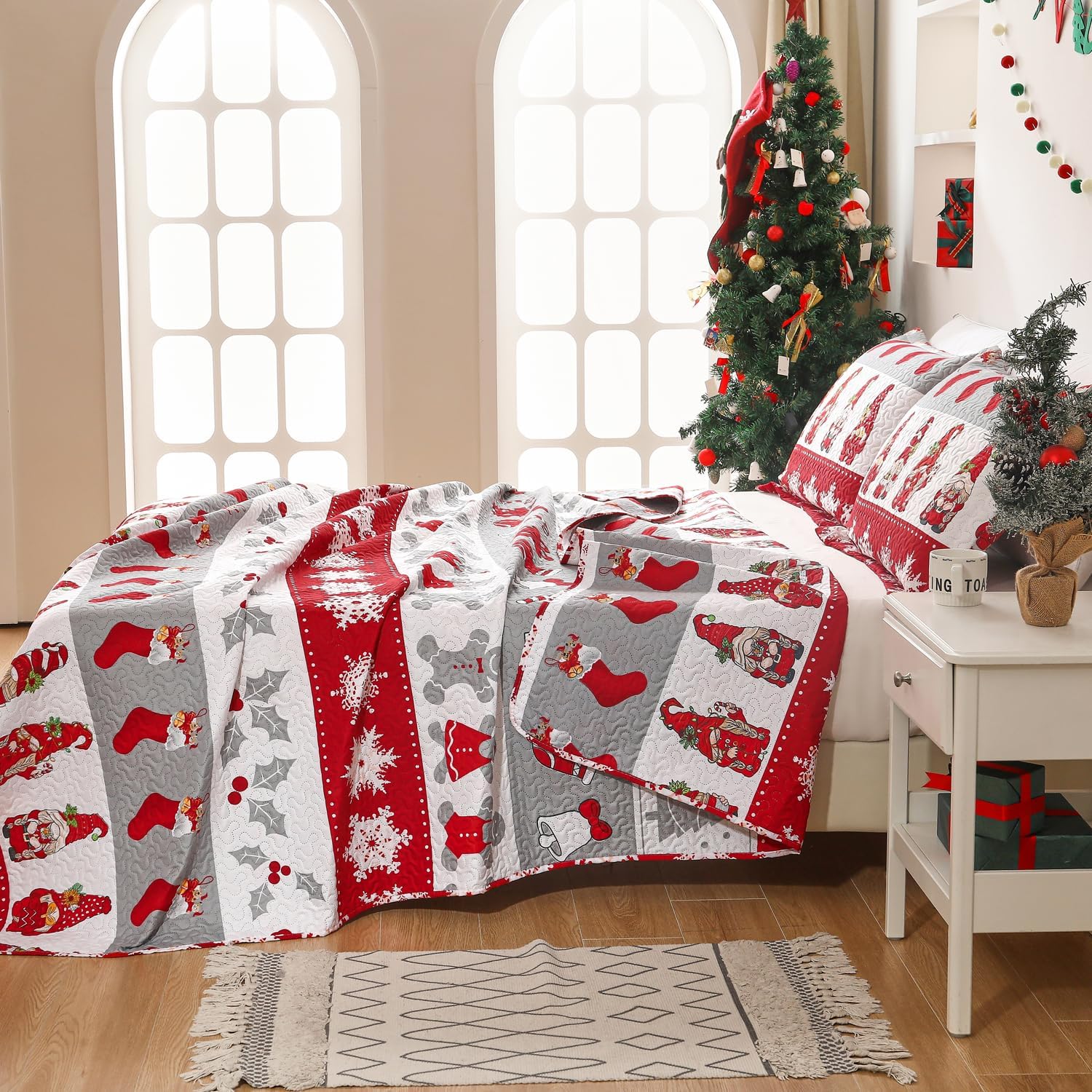 Jarson 3-Piece Christmas Quilt Set King Size