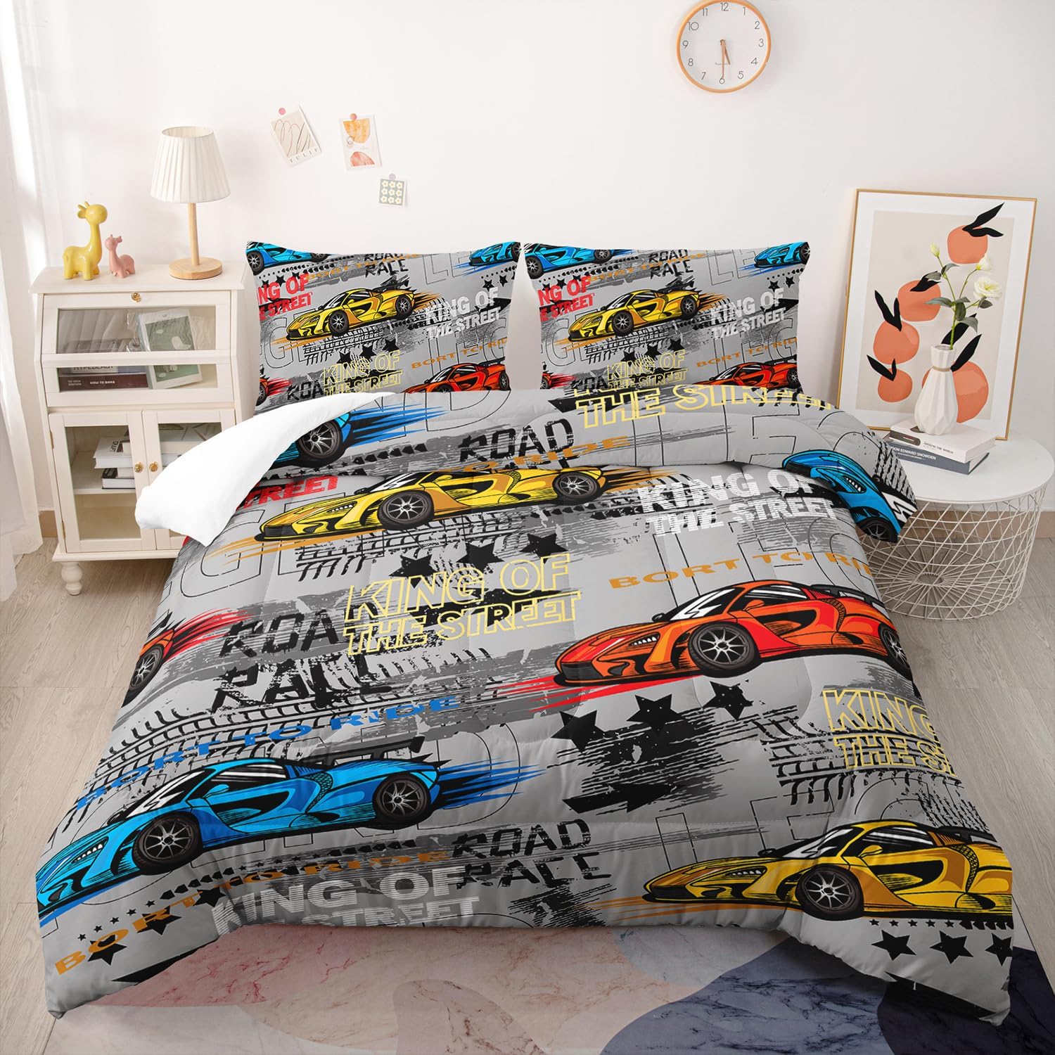 Nttopship Extreme Sport Racing Car 3-Piece Comforter Set