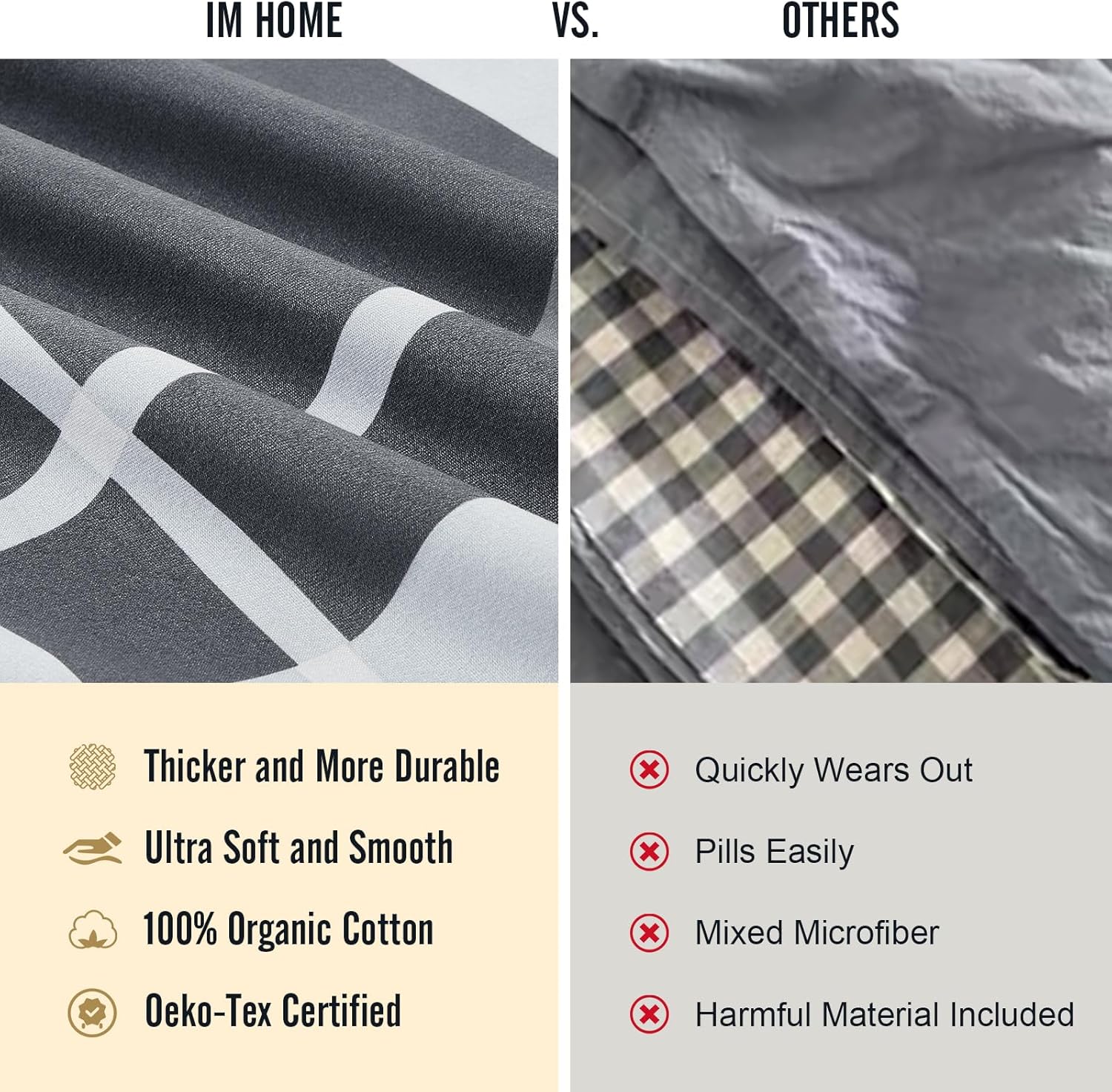 IM HOME Cal King 6 Piece Organic Cotton Sheet Set