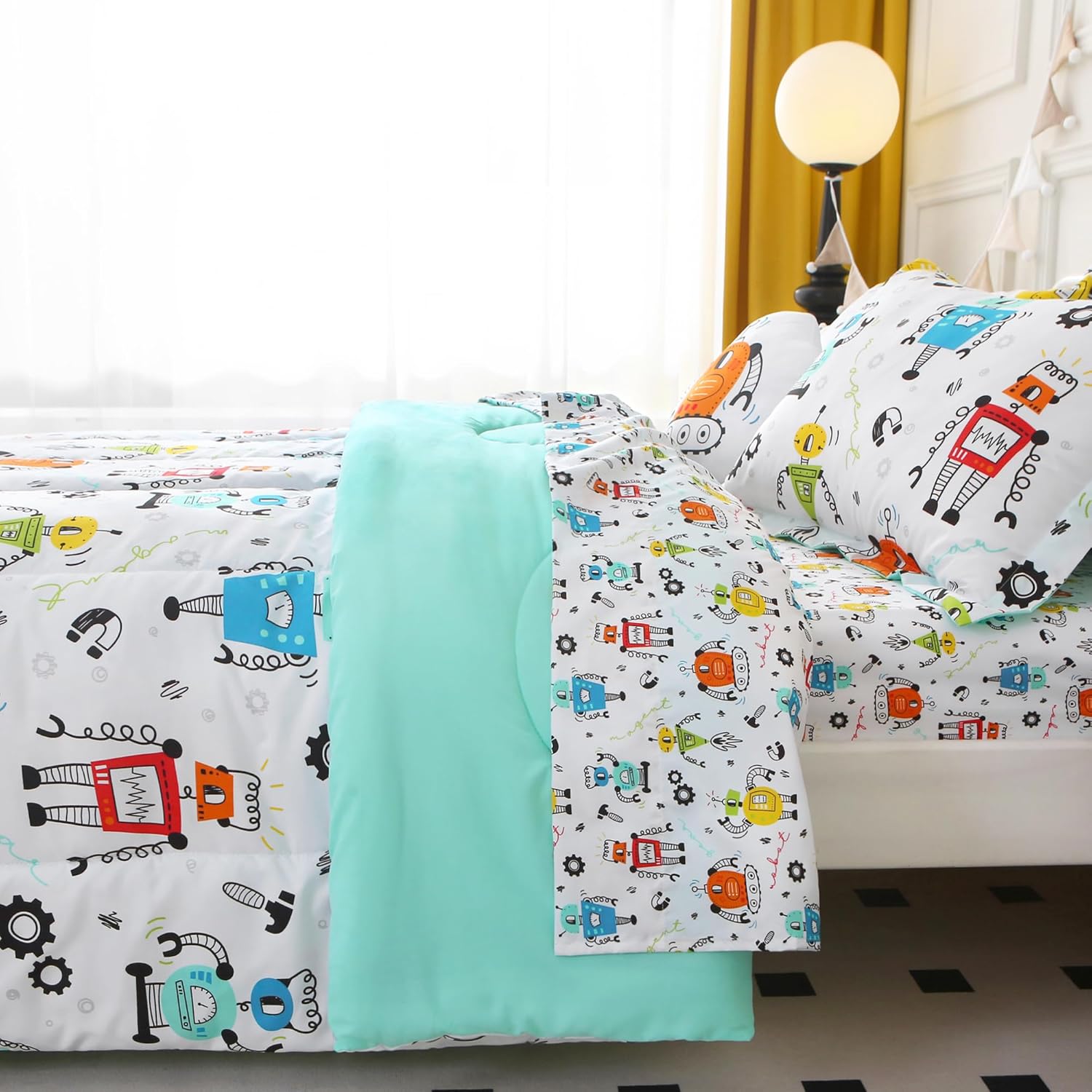 Mooreeke Twin Comforter Set Kids 6 Pieces Bed in a Bag