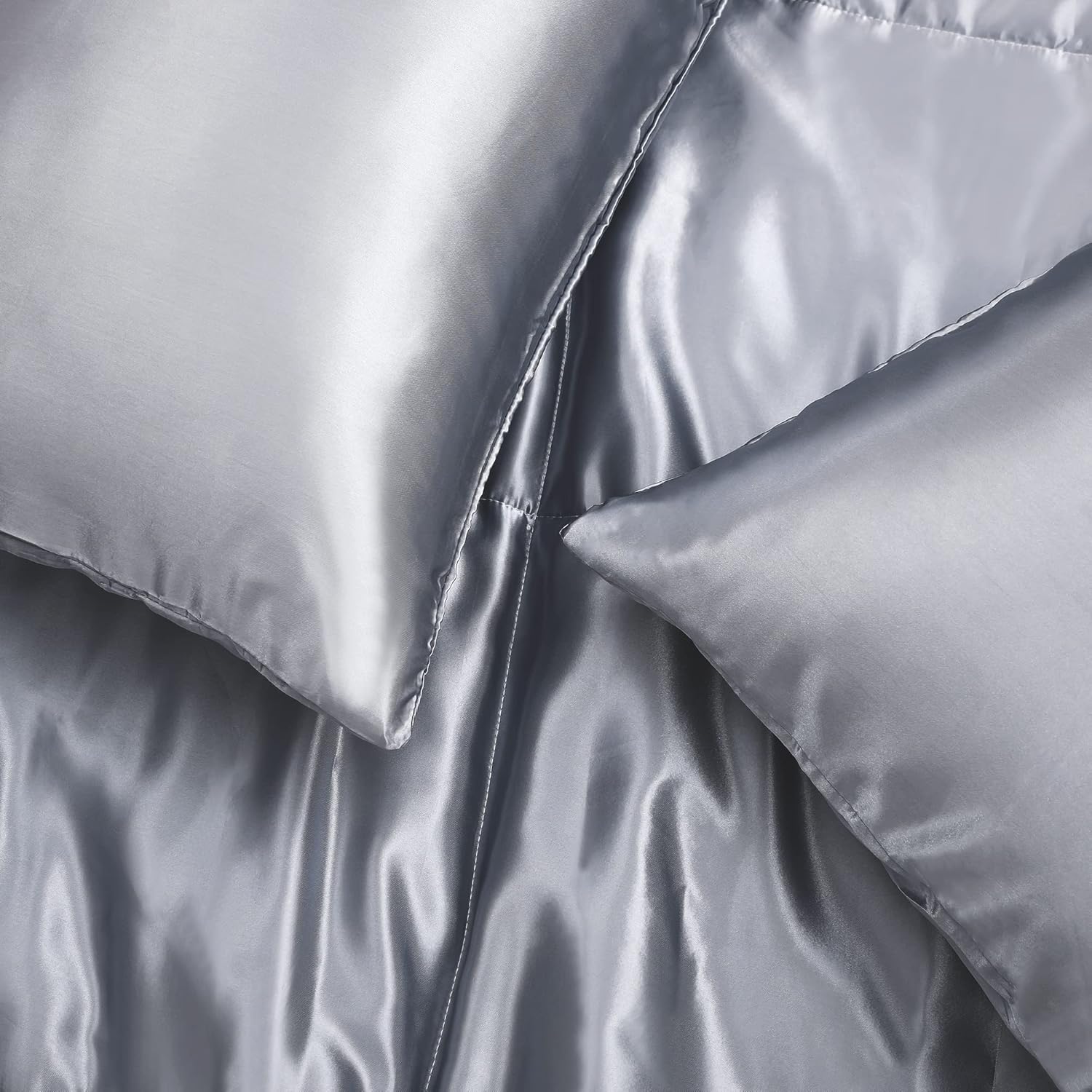 Whale Flotilla 3-Piece Reversible Silky Queen Comforter Set Grey