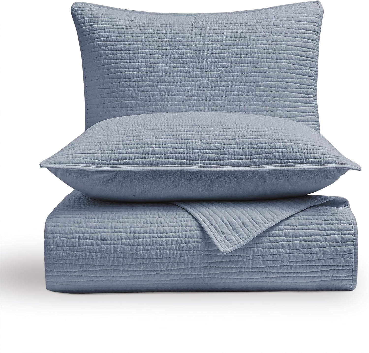 Wonderful Natural Linen-Cotton Wave Stitched Queen Quilt