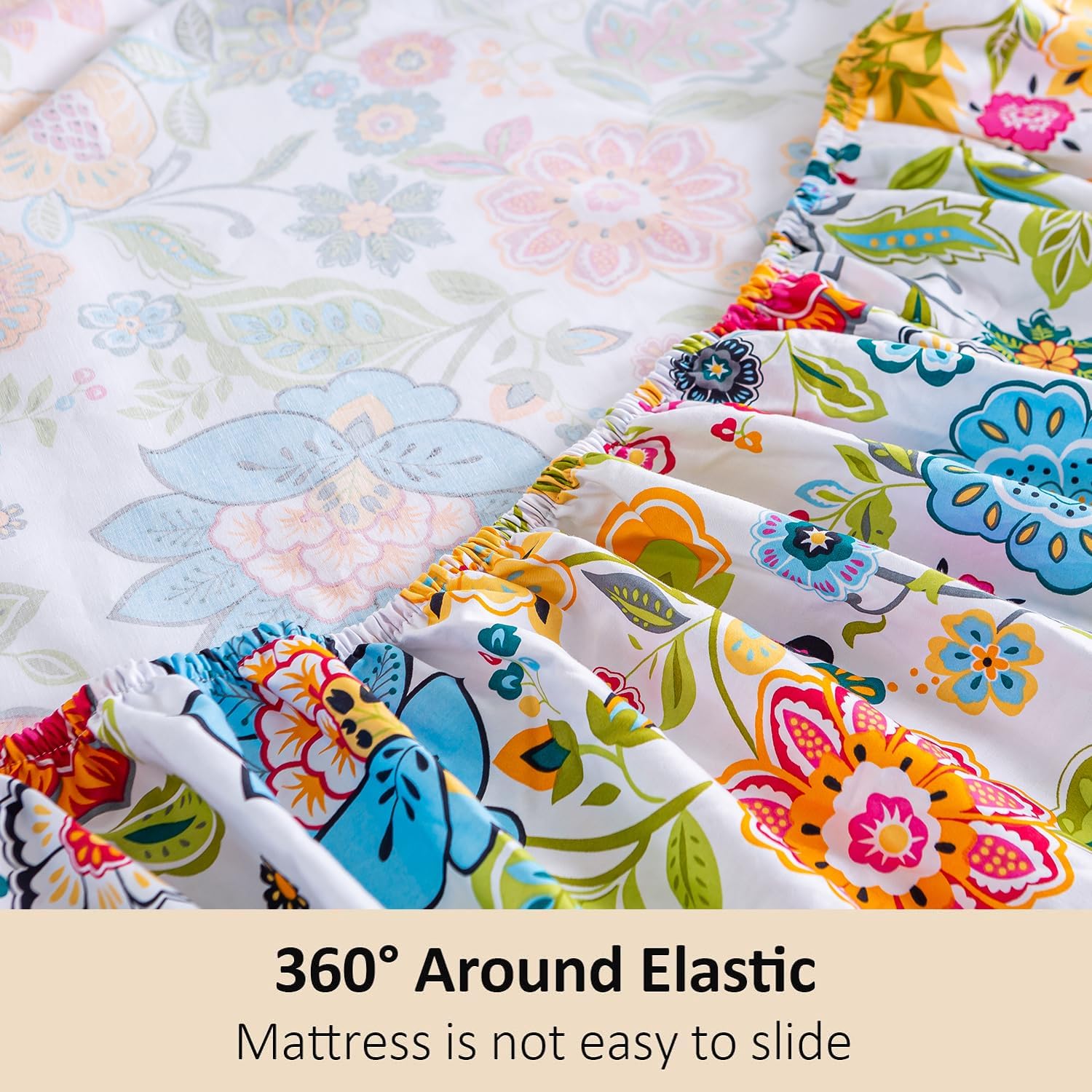 MEISHANG King Sheet Set - Floral Pattern Deep Pocket Ultra Soft