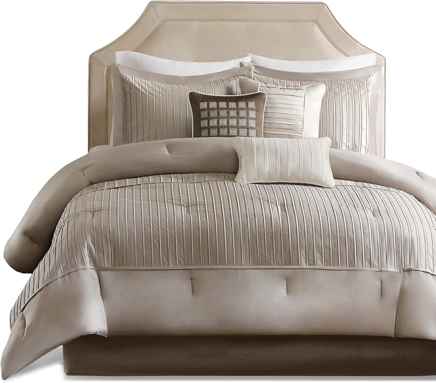 Madison Park Cal King Comforter Set - 7 Piece Down Alternative Luxury Bedding