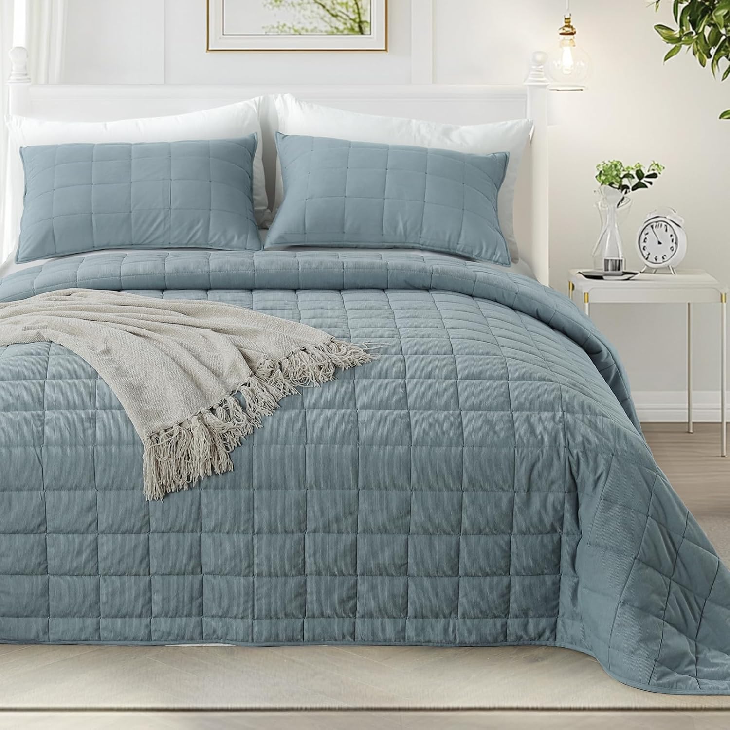 KASENTEX Oversized King Quilt Set - Blue 1